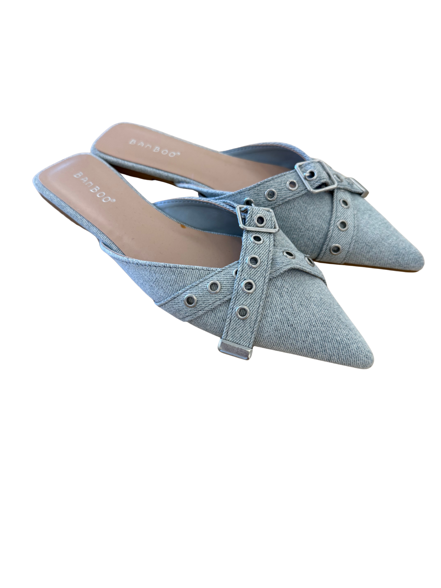 Denim Pointed Mules - Mimi & Rae