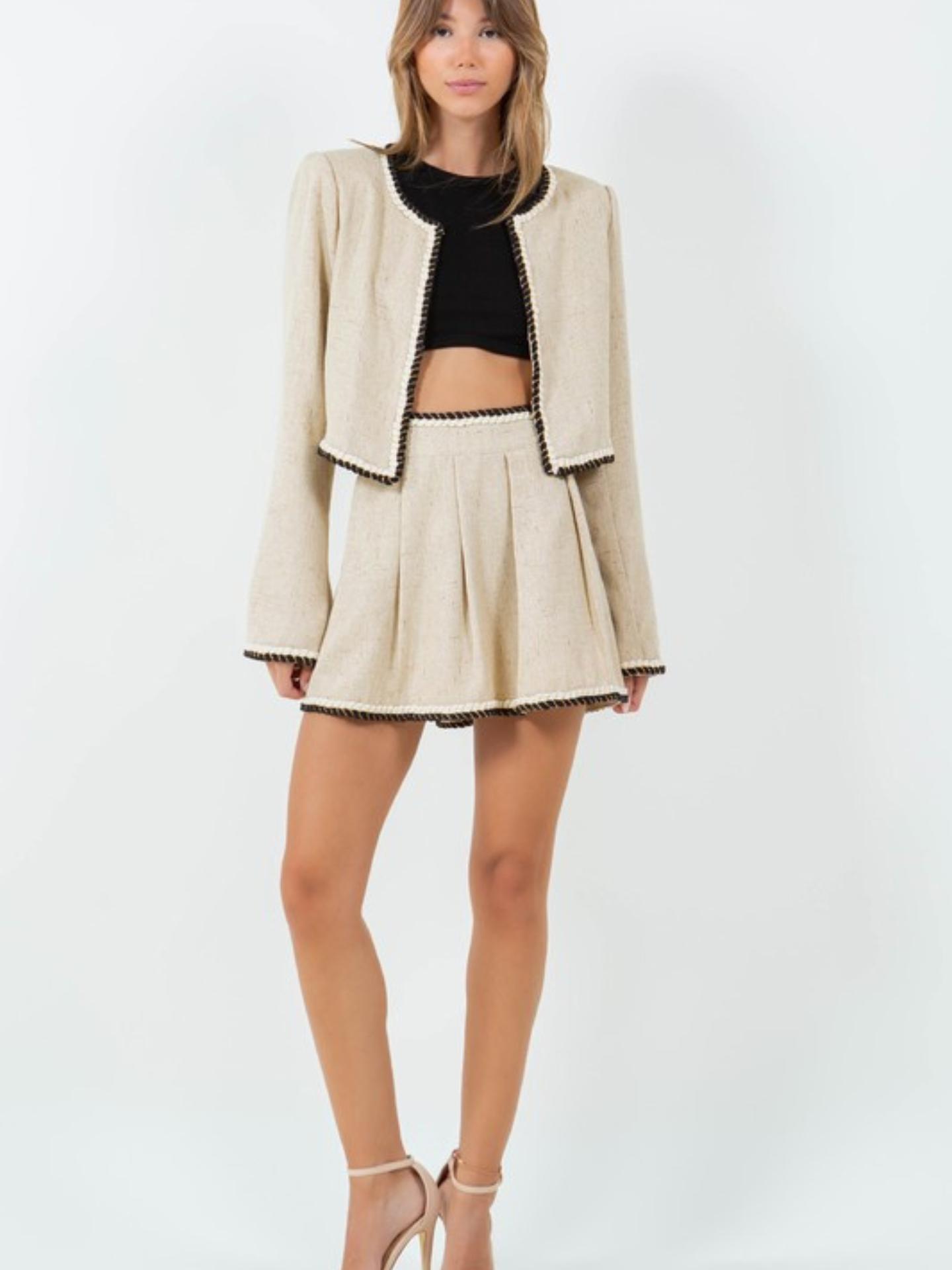 Tweed Jacket with Braid Trim