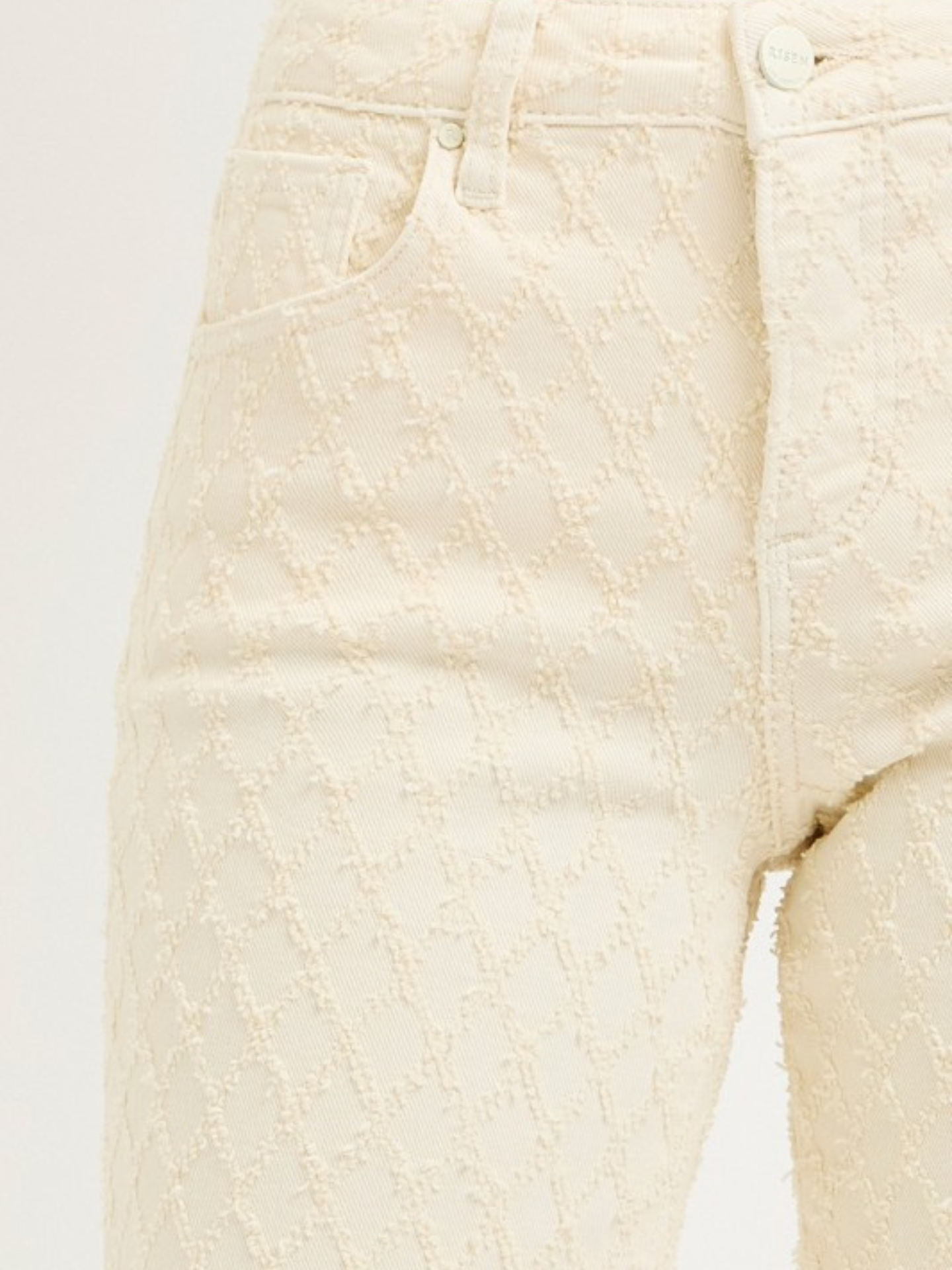 Textured Cream Denim