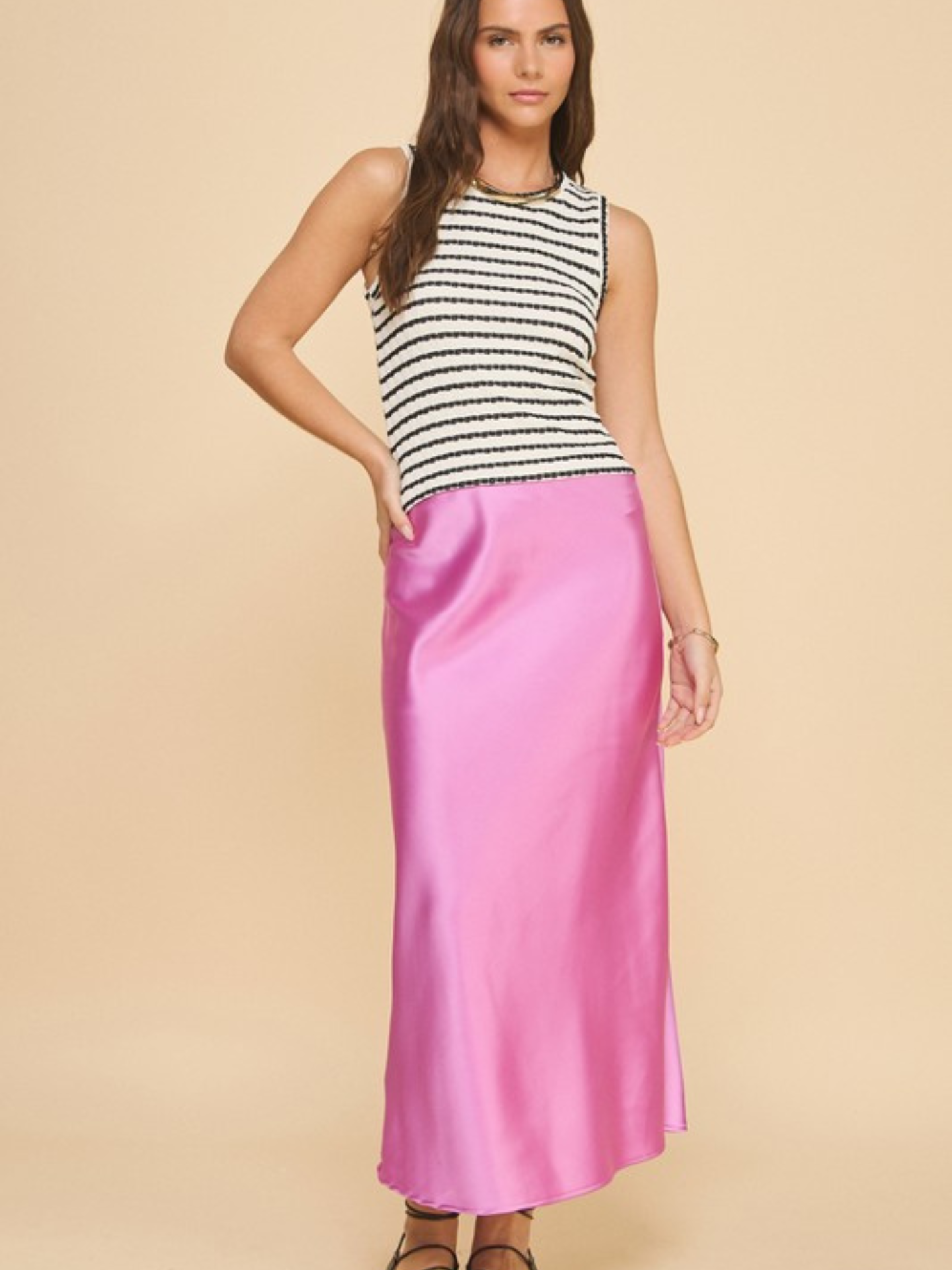 Stripe Rib Sleeveless Top - Mimi & Rae