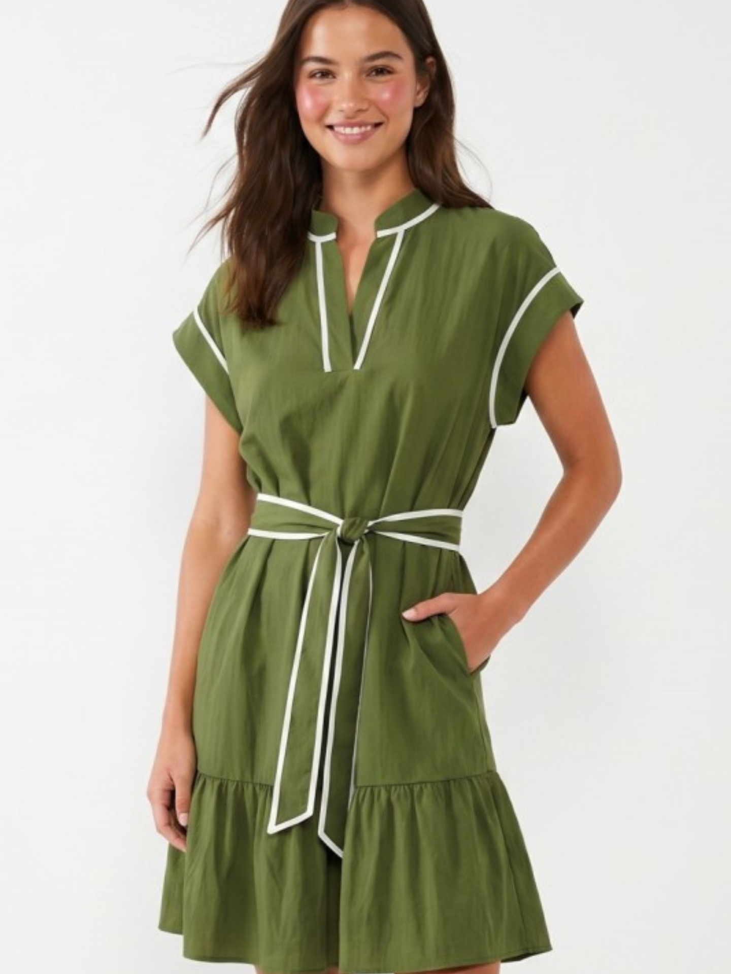Piping Hem Mini Dress