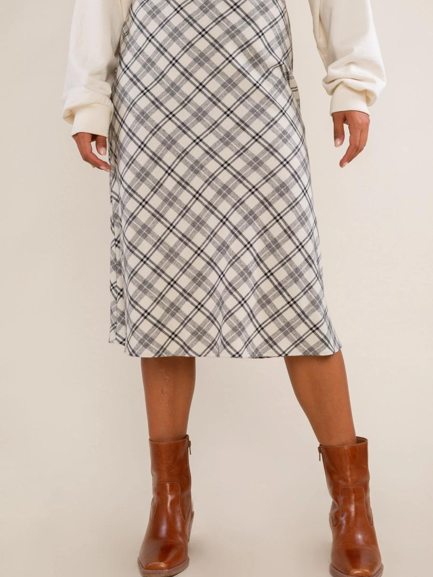 Bias Plaid Skirt