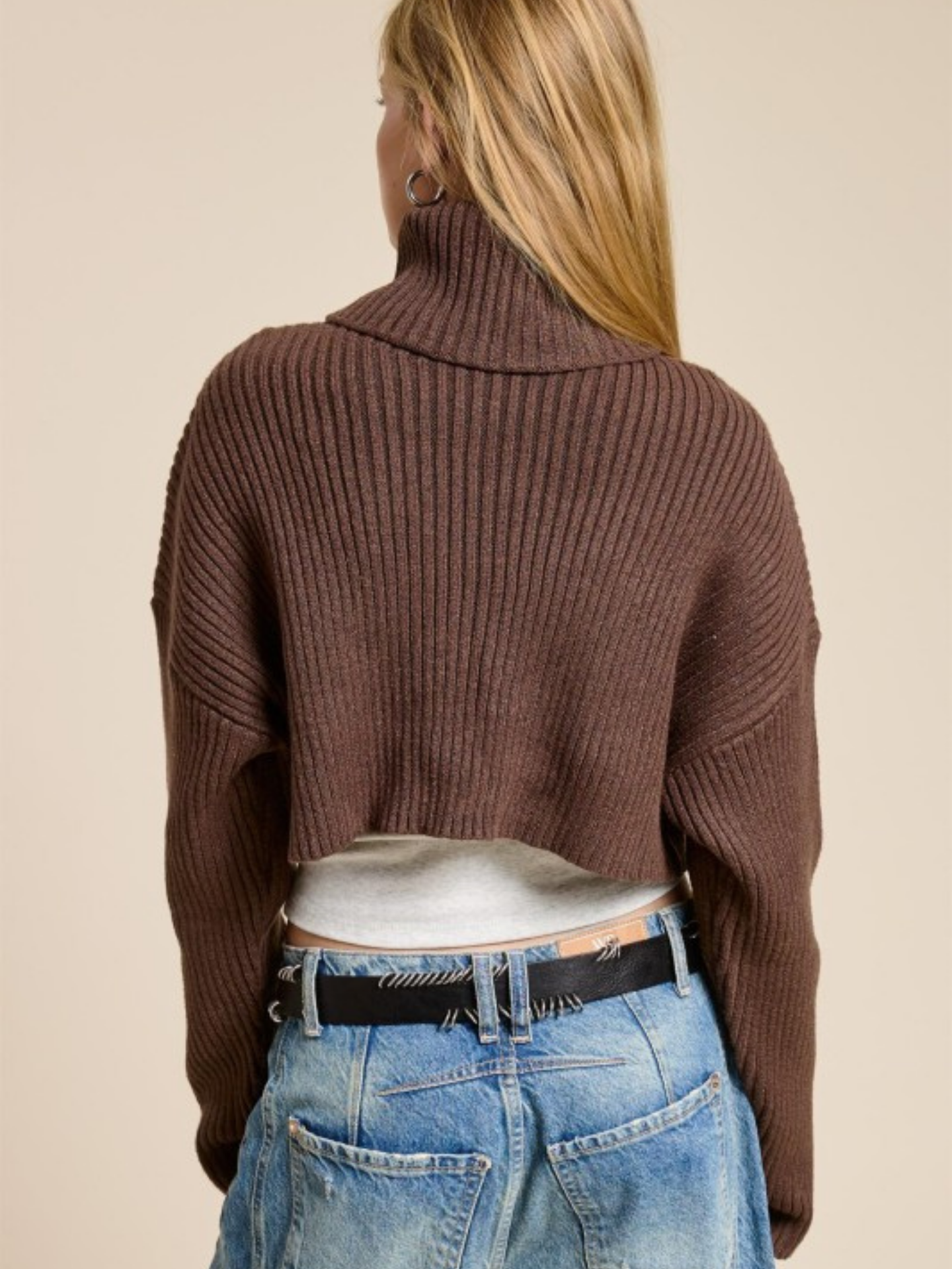 Cropped Turtleneck Sweater