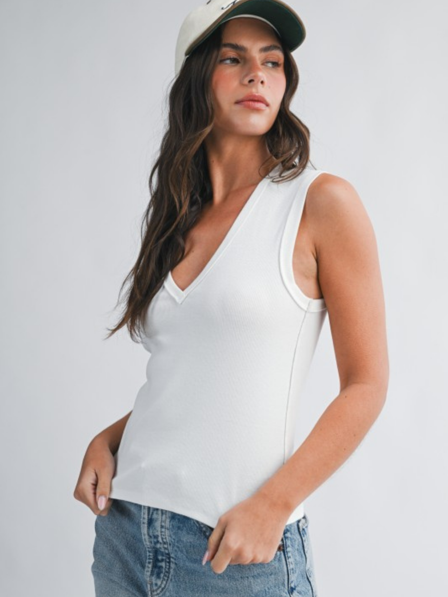 Charlotte Ribbed V-Neck Tank