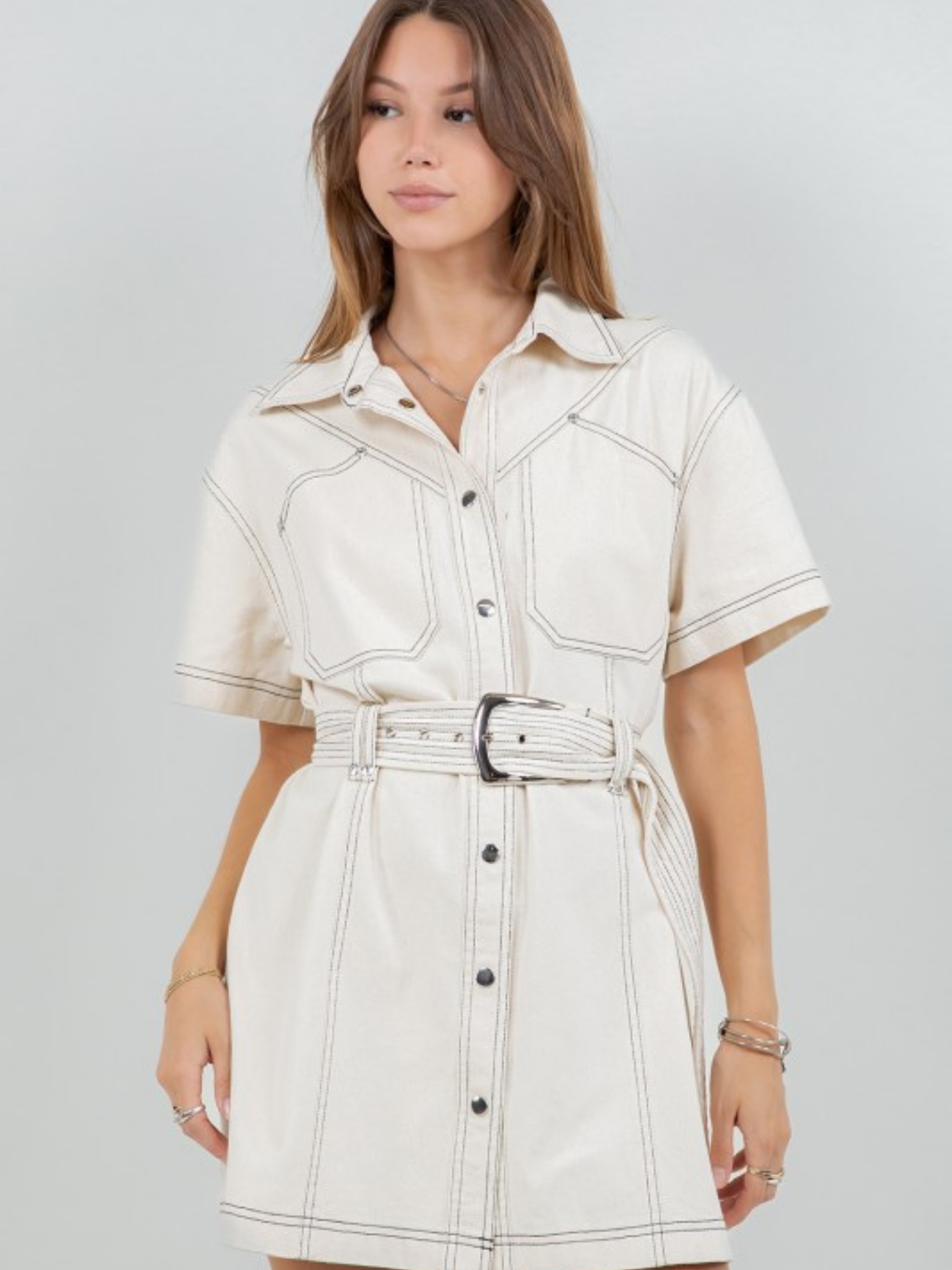 Contrast Western Mini Dress