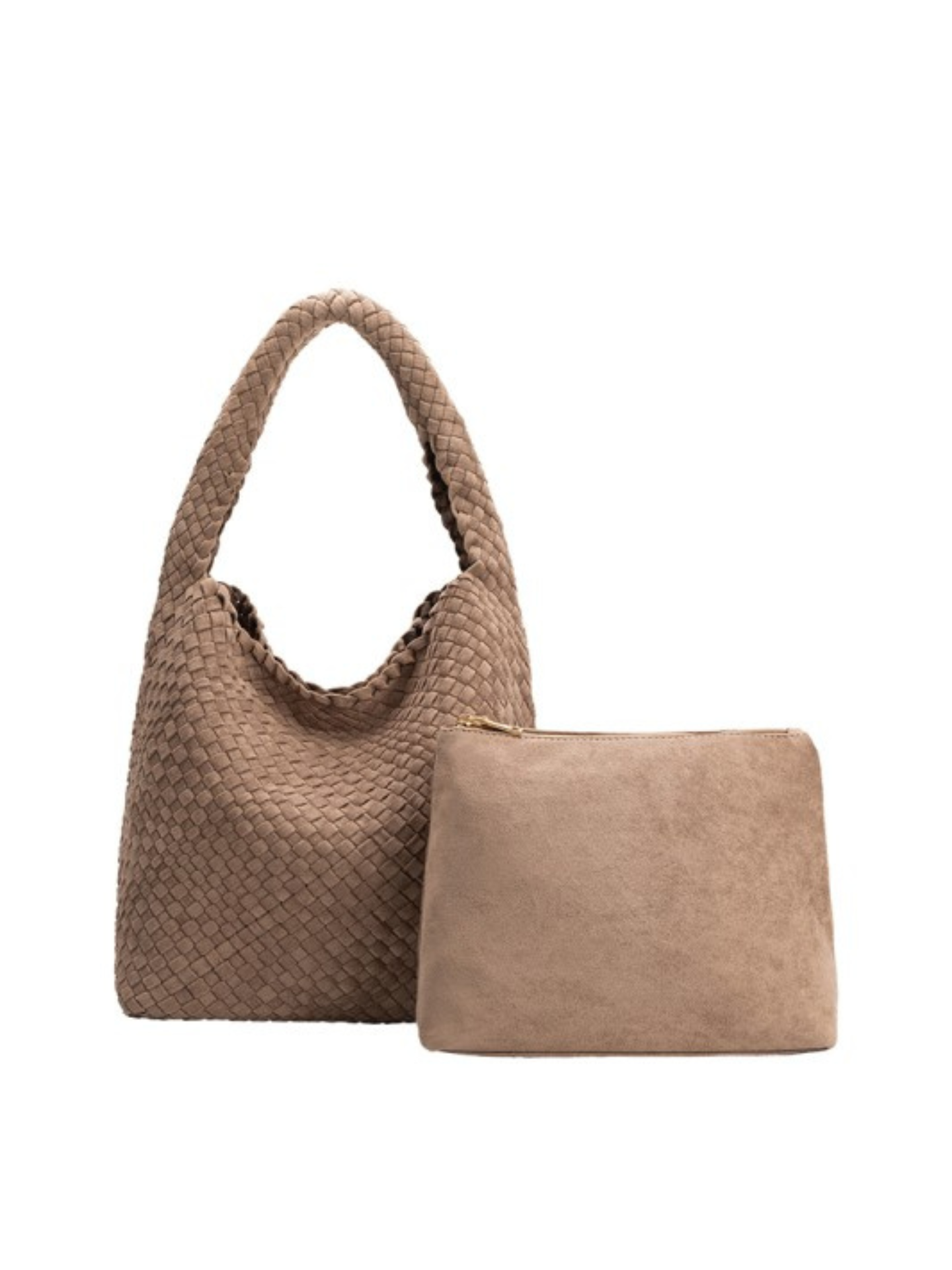 Johanna Faux Suede Shoulder Tote - Mimi & Rae