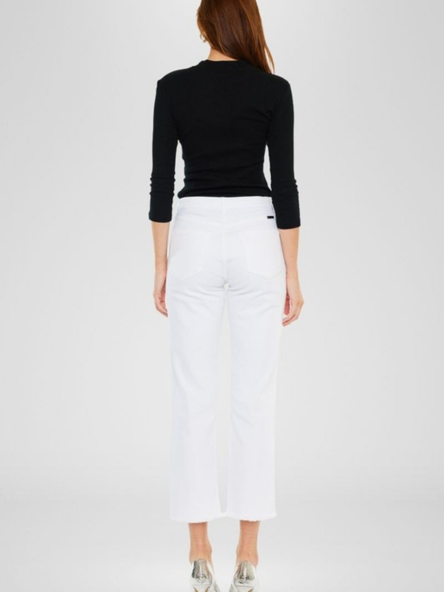 Cropped Straight White Denim - Mimi & Rae