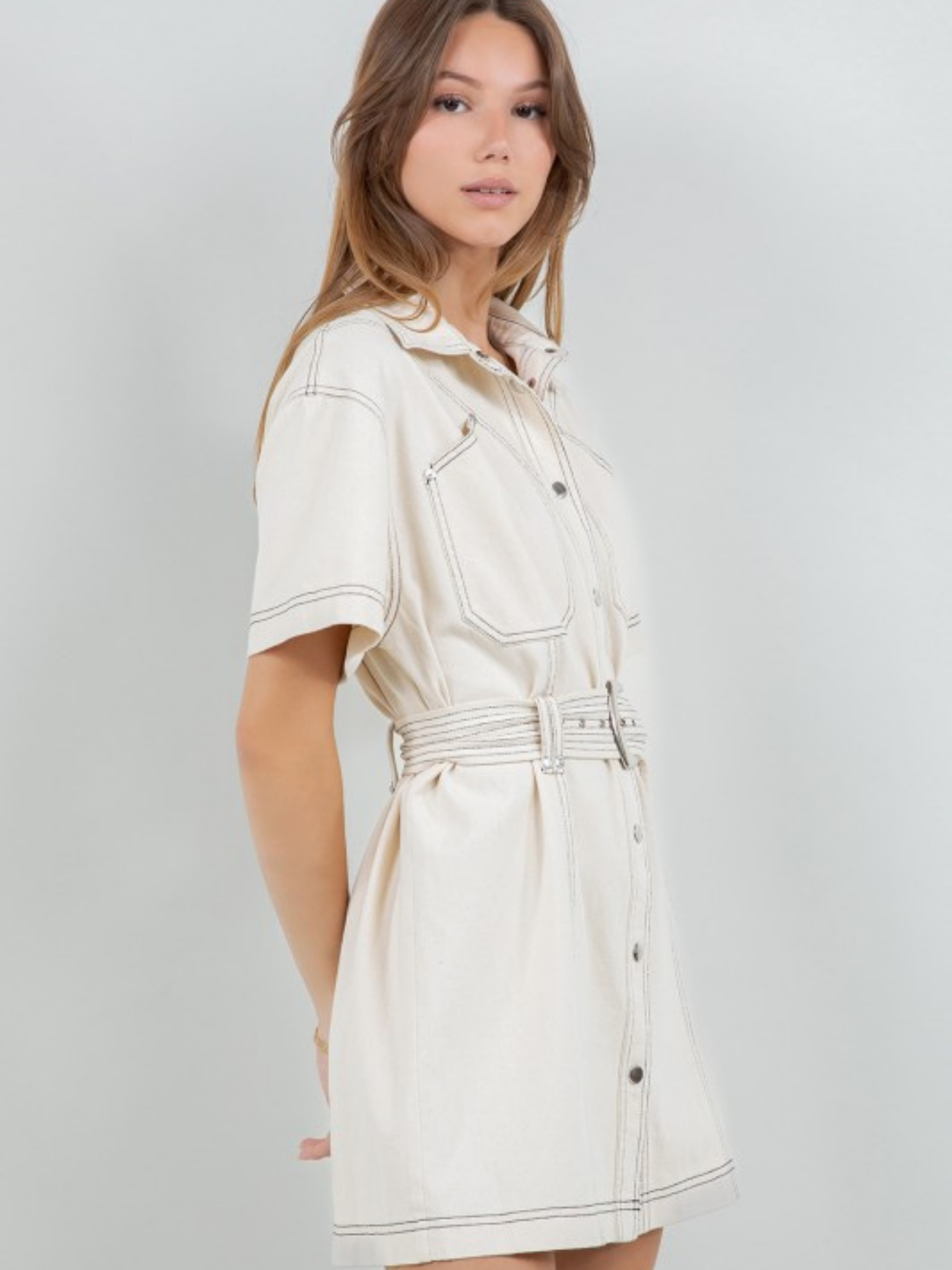 Contrast Western Mini Dress