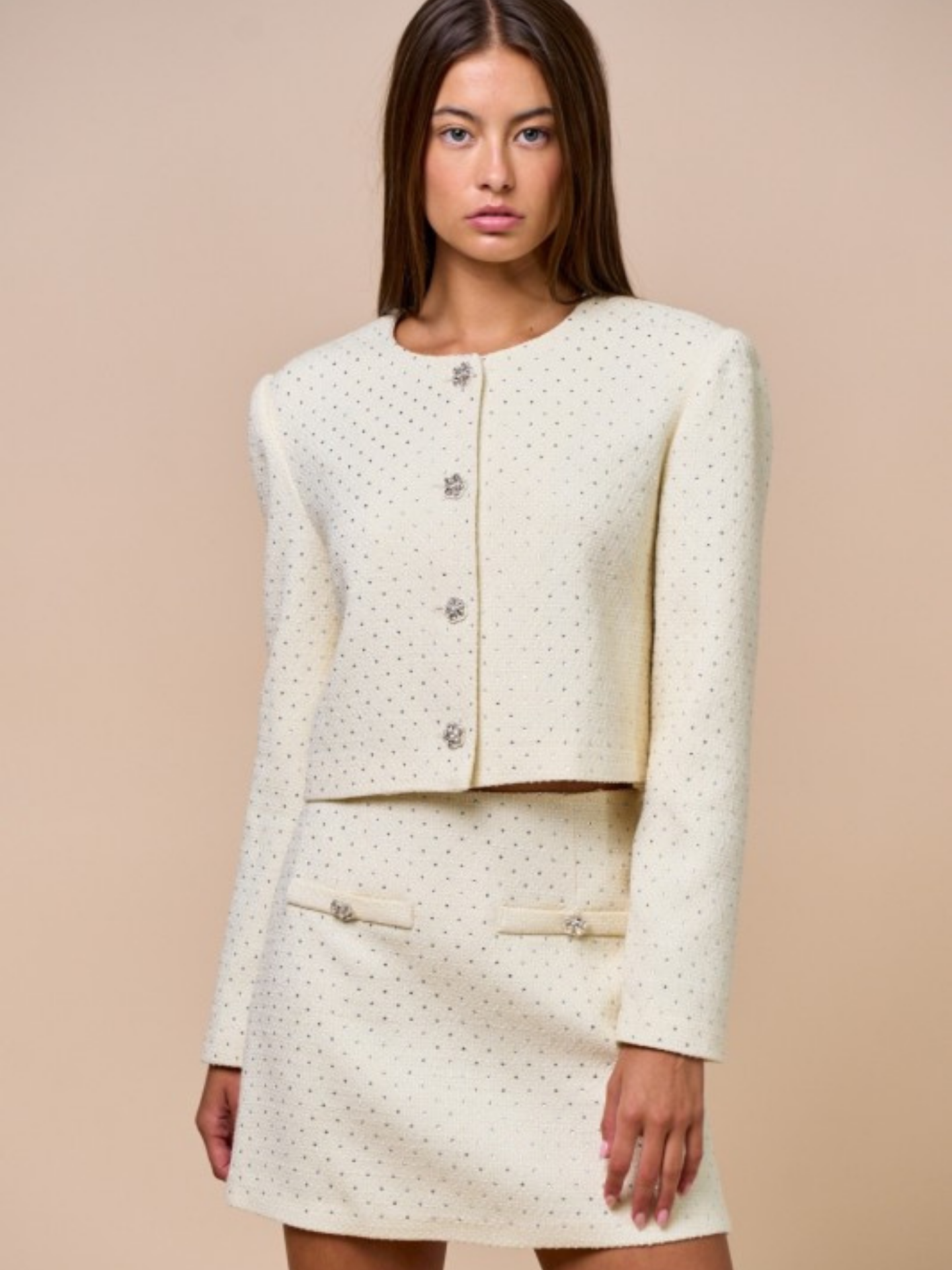 Tweed Rhinestone Jacket