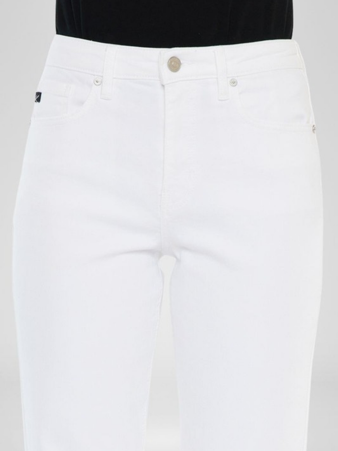 Cropped Straight White Denim - Mimi & Rae