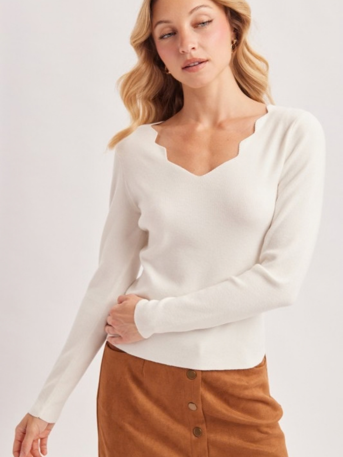 Scallop Neck Sweater