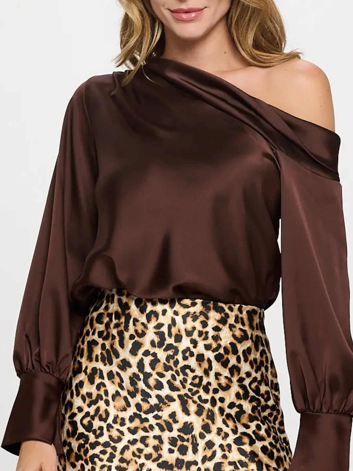Satin One-Shoulder Top - Mimi & Rae