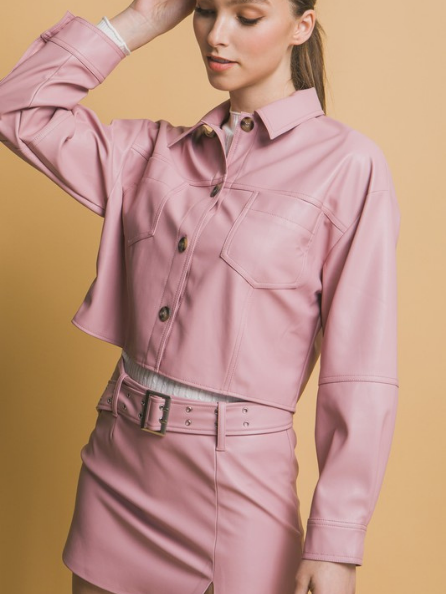 Faux Leather Shacket - Mimi & Rae