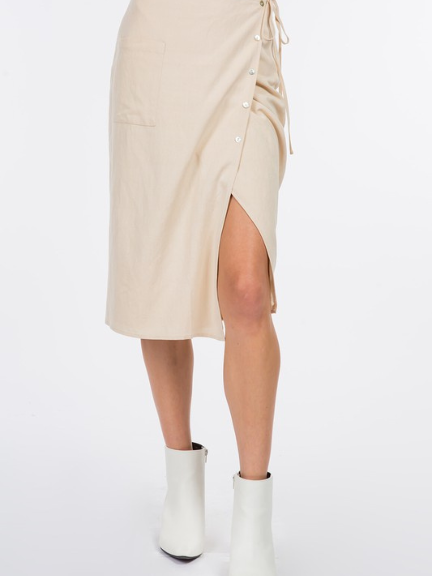 Linen Wrap Midi Skirt - Mimi & Rae