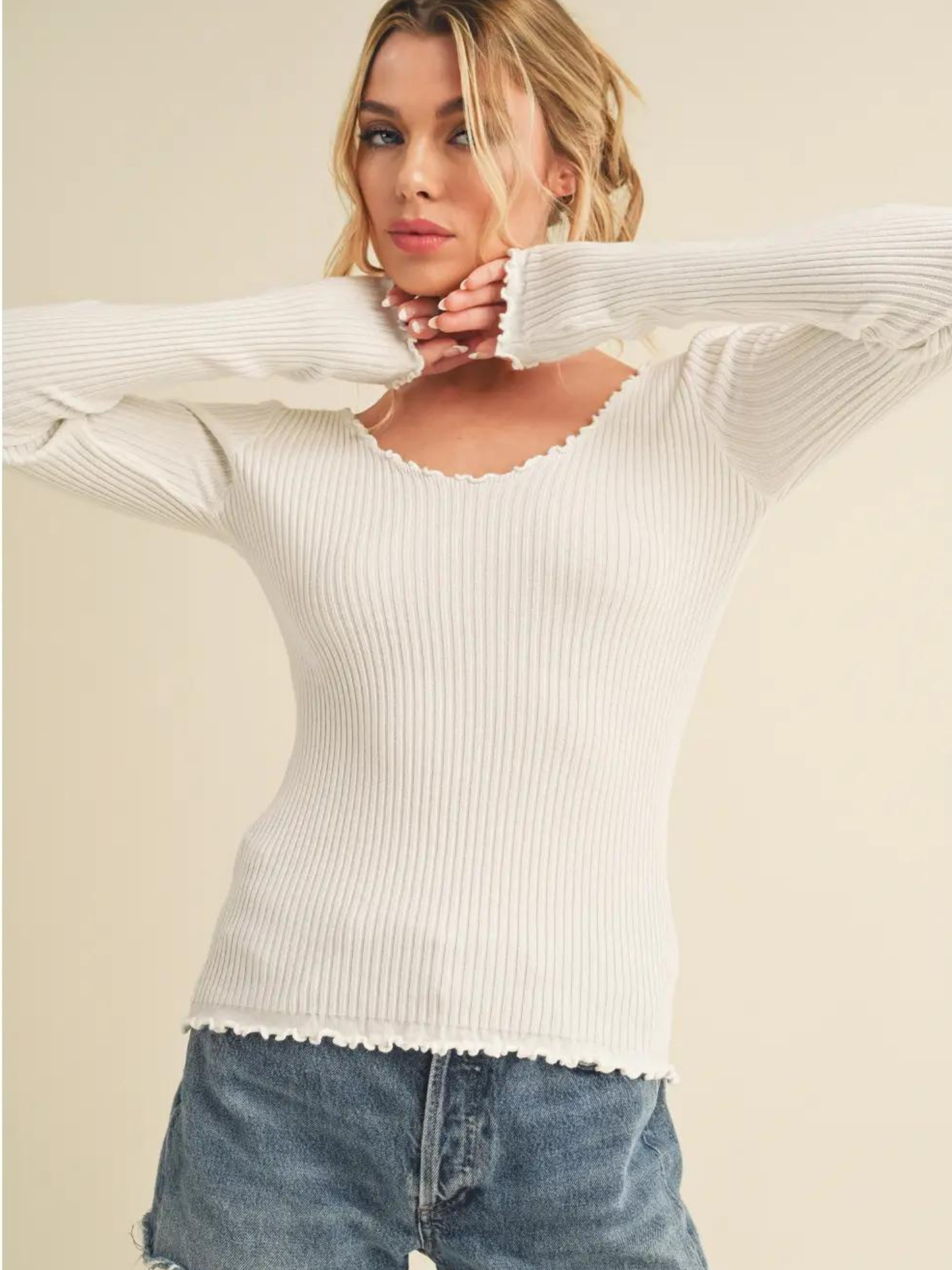 Lettuce Hem Sweater - Mimi & Rae