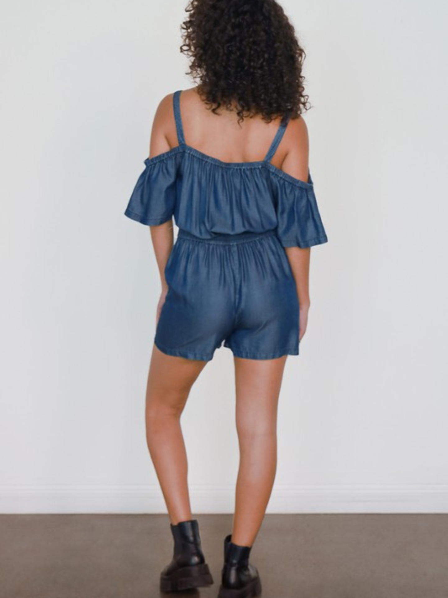Cold Shoulder Tencel Romper - Mimi & Rae