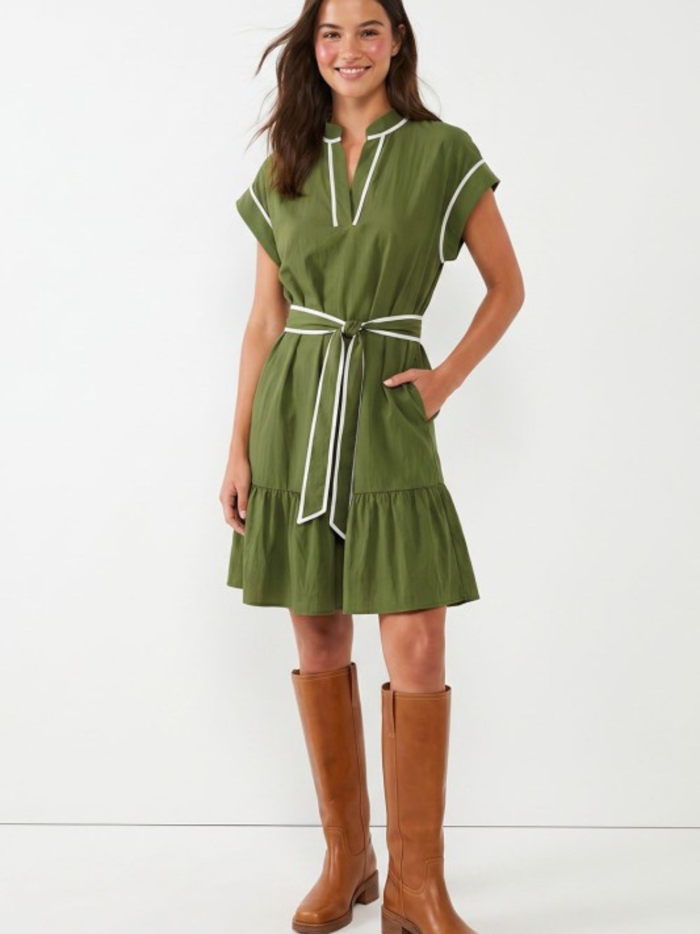 Piping Hem Mini Dress