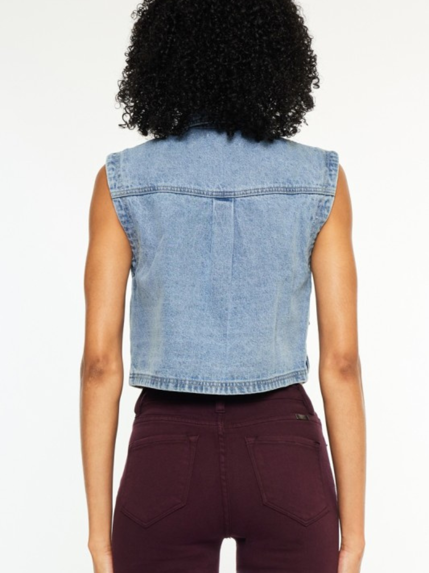Cropped Denim Vest - Mimi & Rae