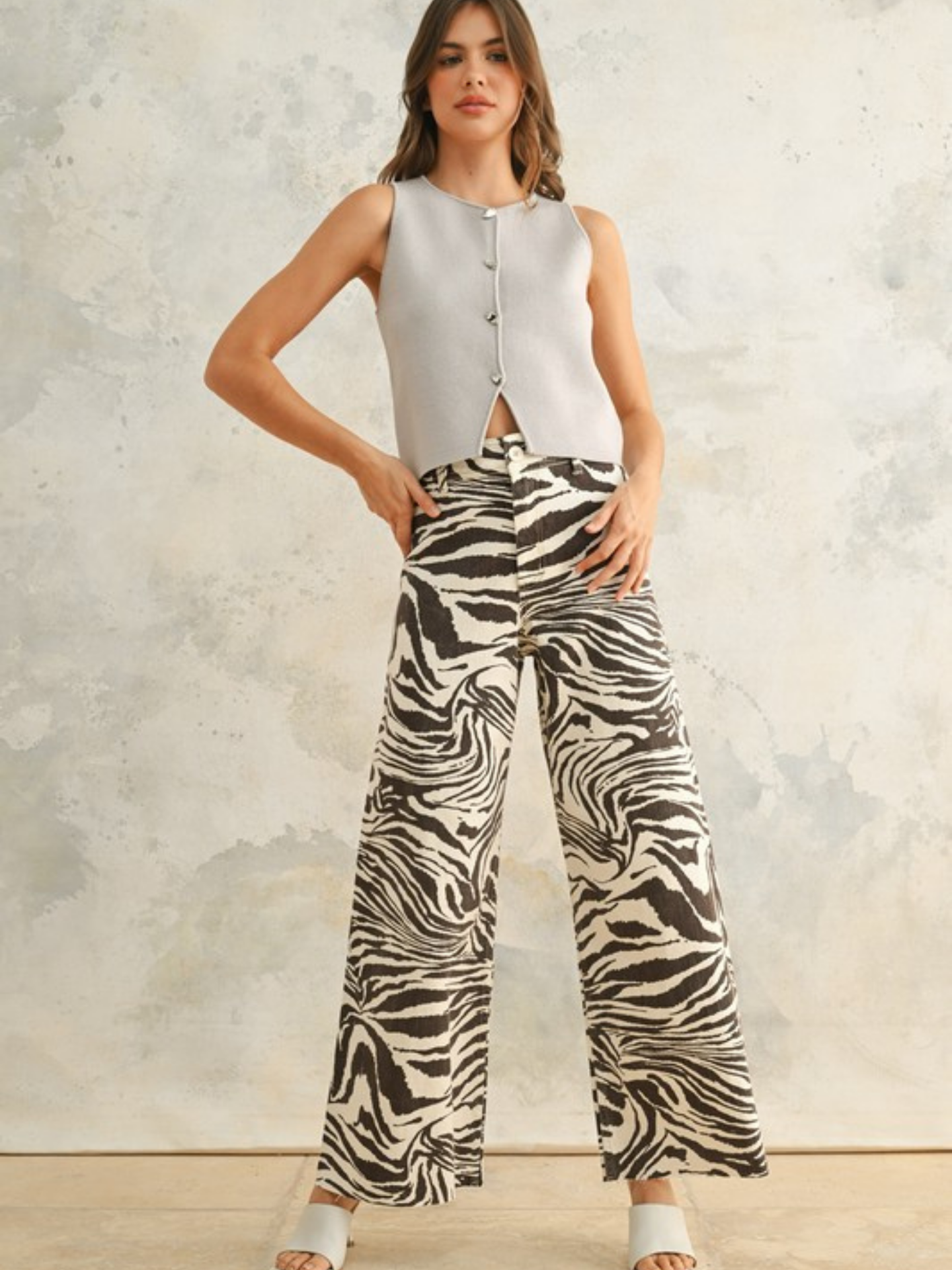 Metal Button Vest - Mimi & Rae