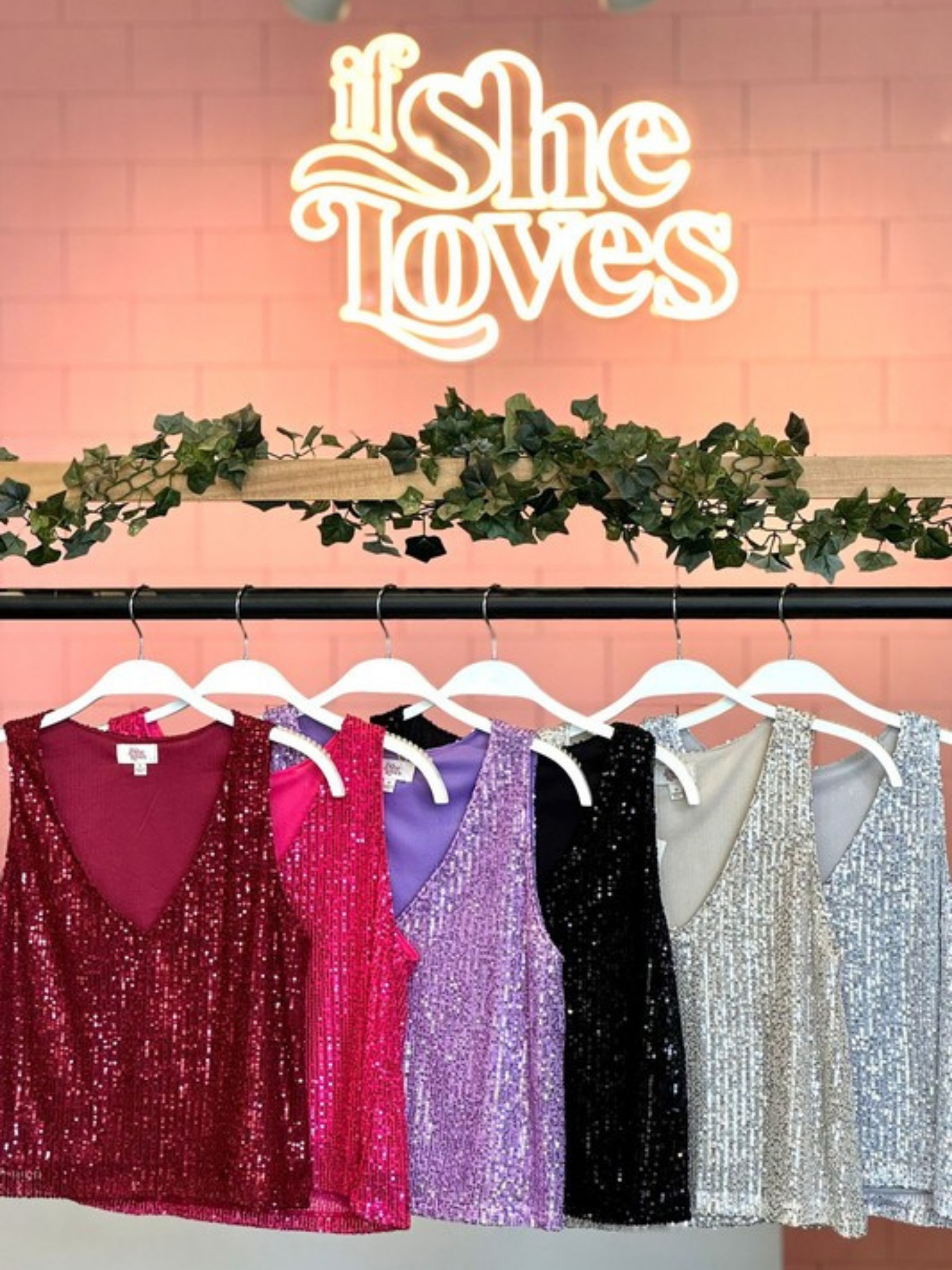 Sequin V-neck Top - Mimi & Rae