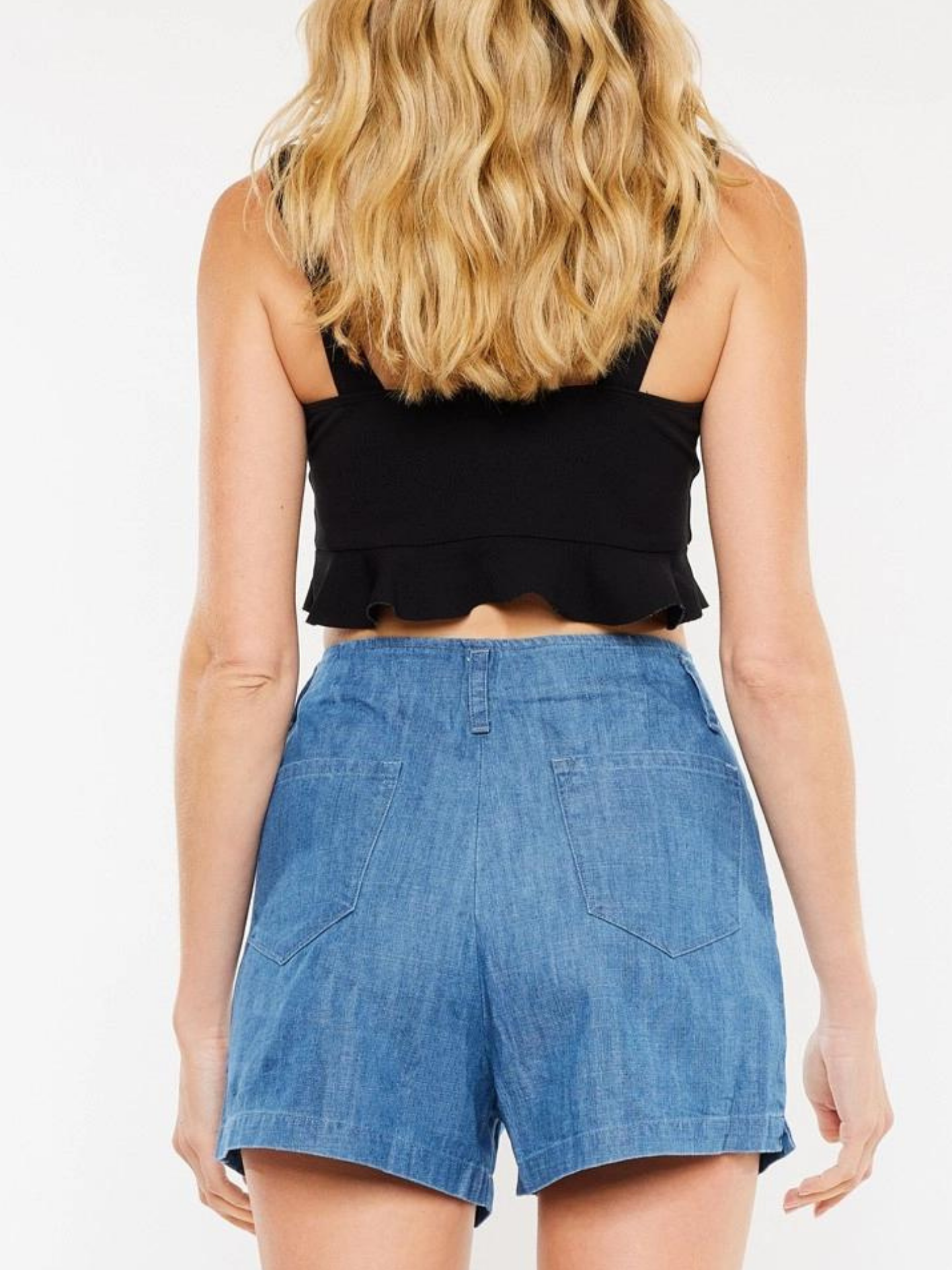 Blue Linen Shorts - Mimi & Rae