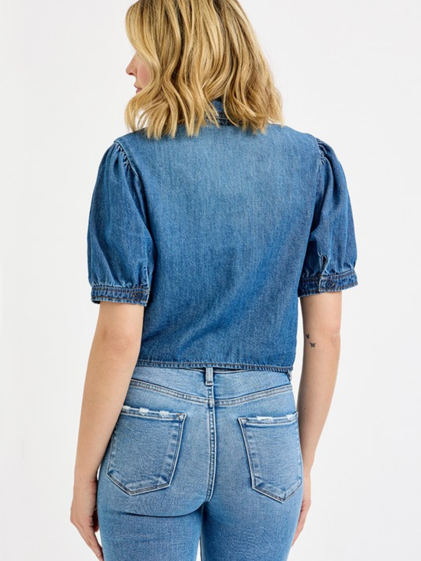 Puff Sleeve Collared Blouse