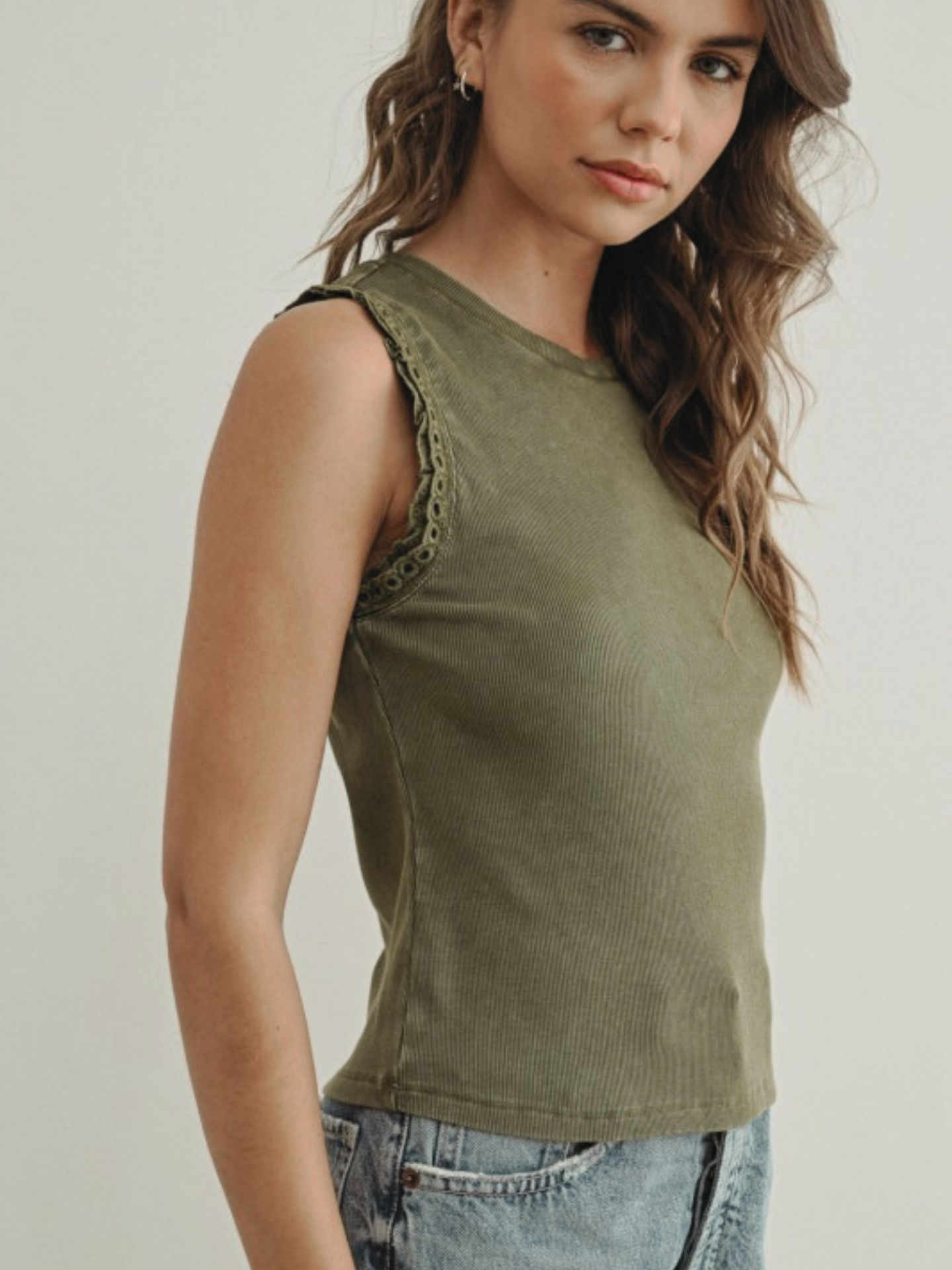 Mabel Crochet Ruffle Tank