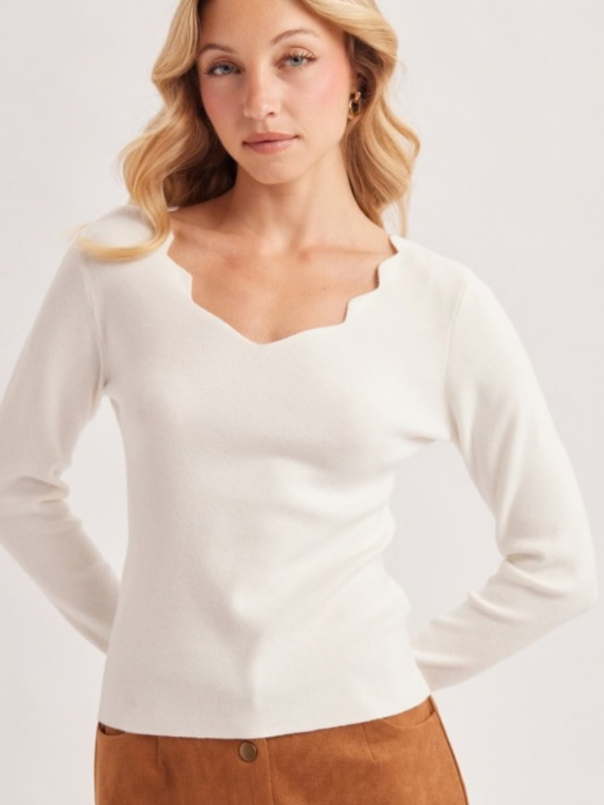 Scallop Neck Sweater