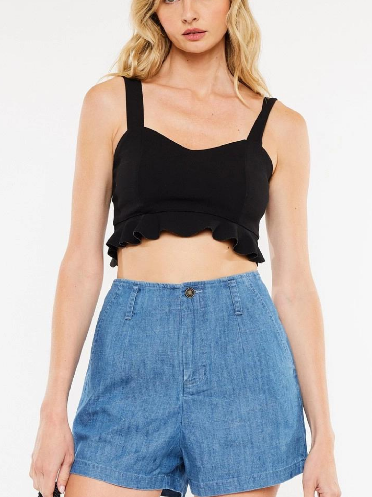 Blue Linen Shorts - Mimi & Rae
