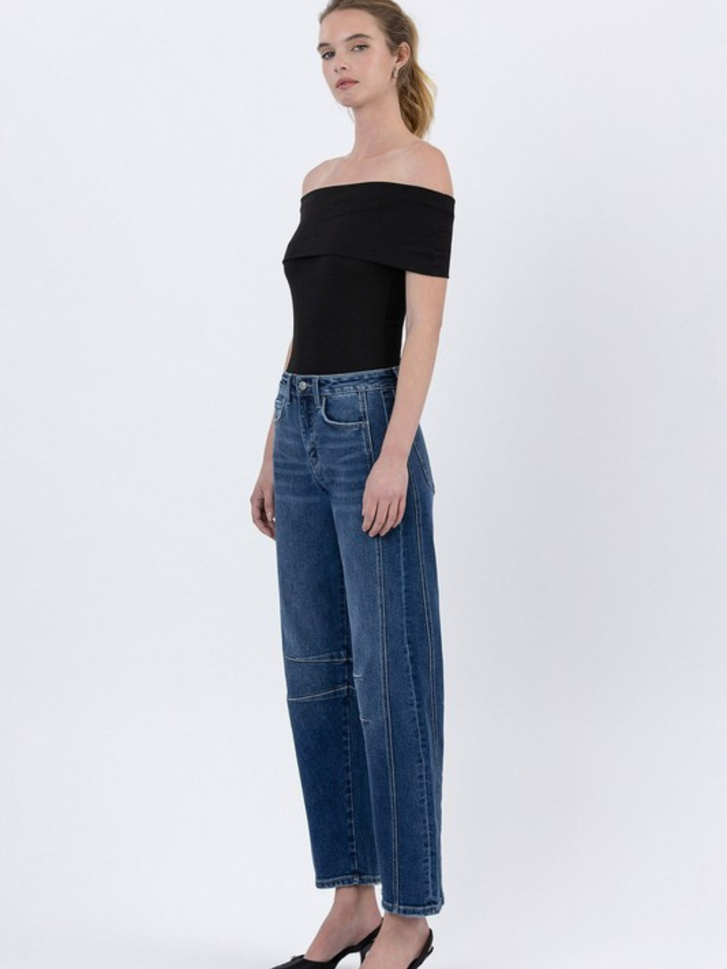 Hi Rise Dark Barrel Denim