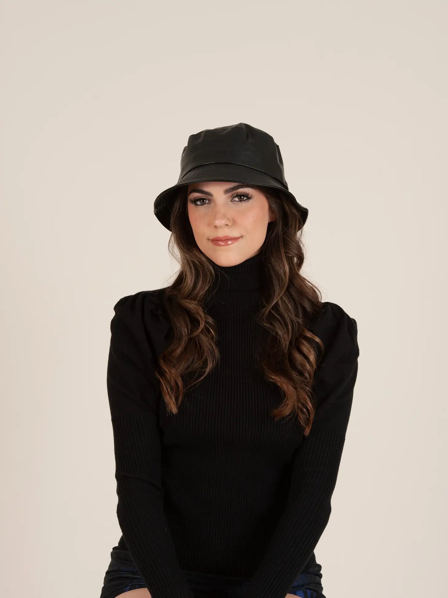 Faux Leather Bucket Hat