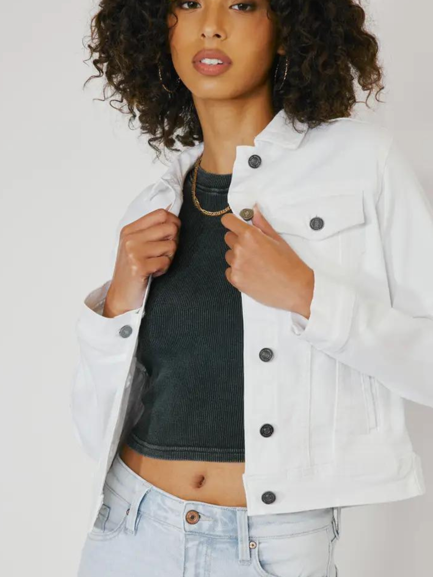 Winter White Denim Jacket