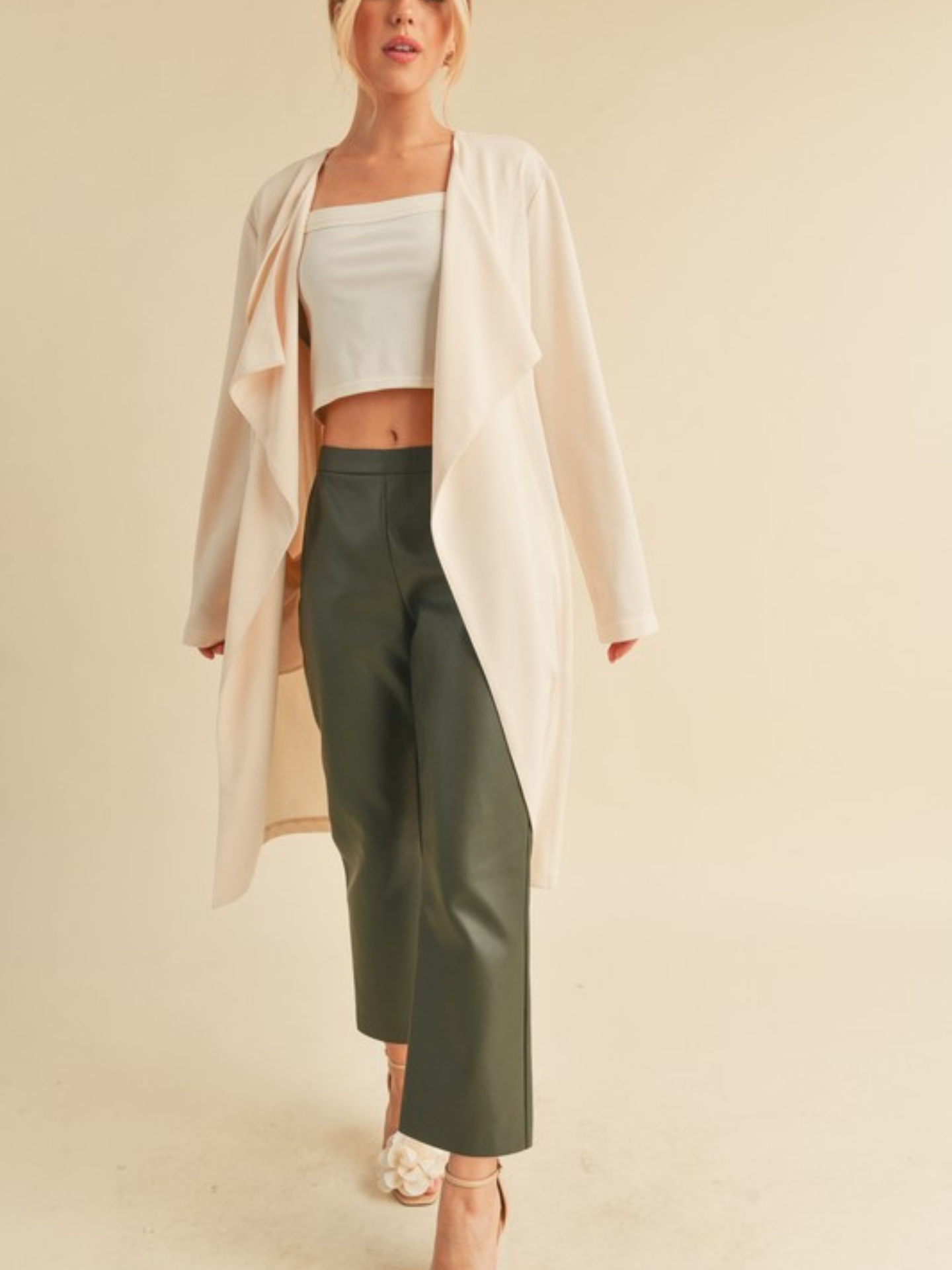 Vegan Leather Crop Flare - Mimi & Rae