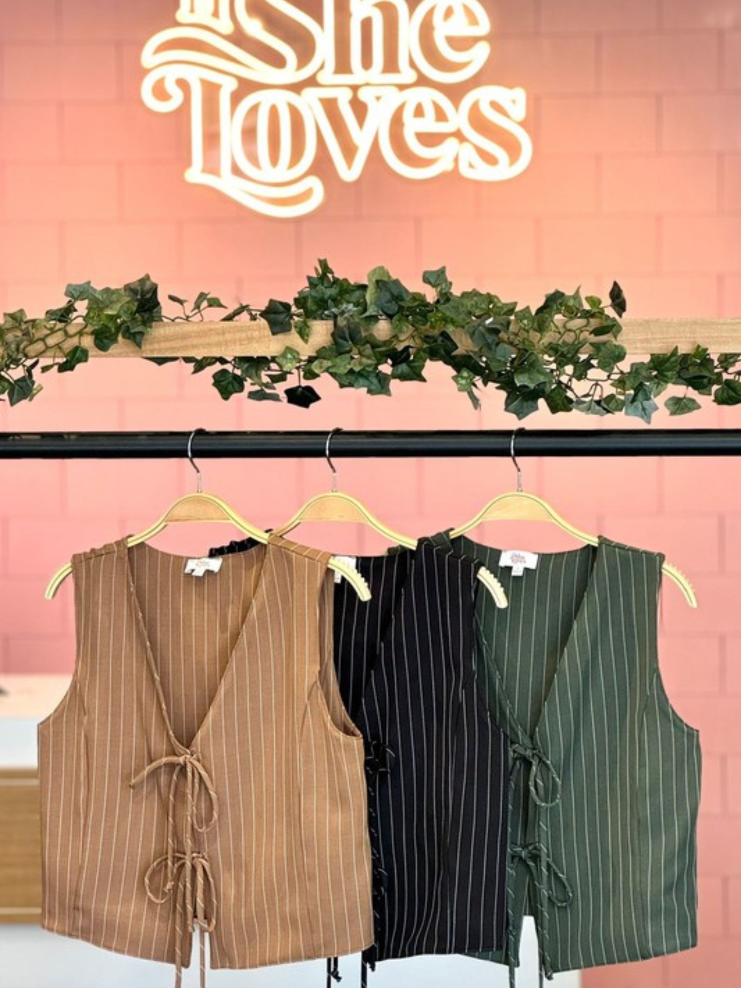 Pinstripe Tie Vest - Mimi & Rae