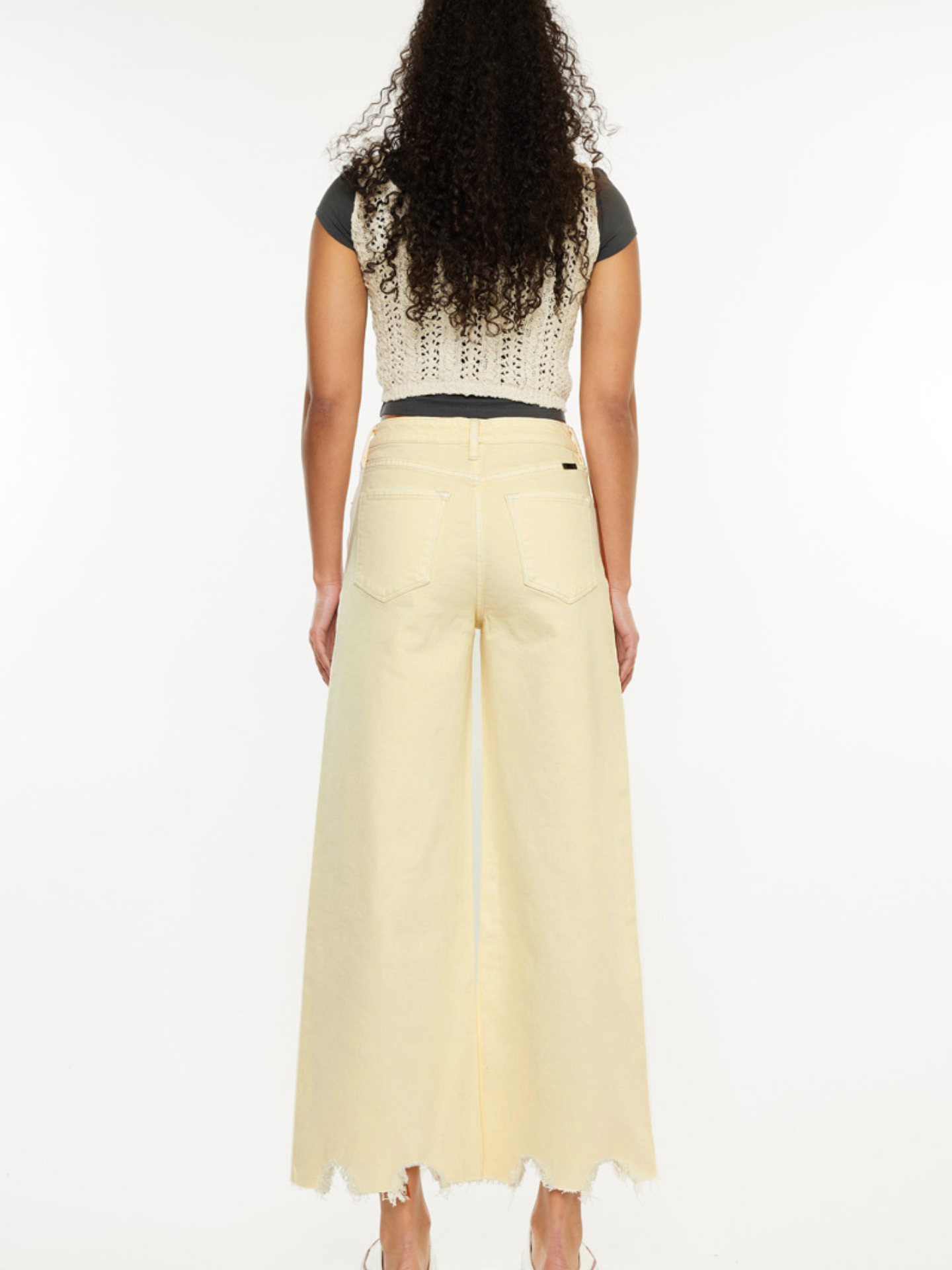 Ecru Frayed Crop Jean - Mimi & Rae