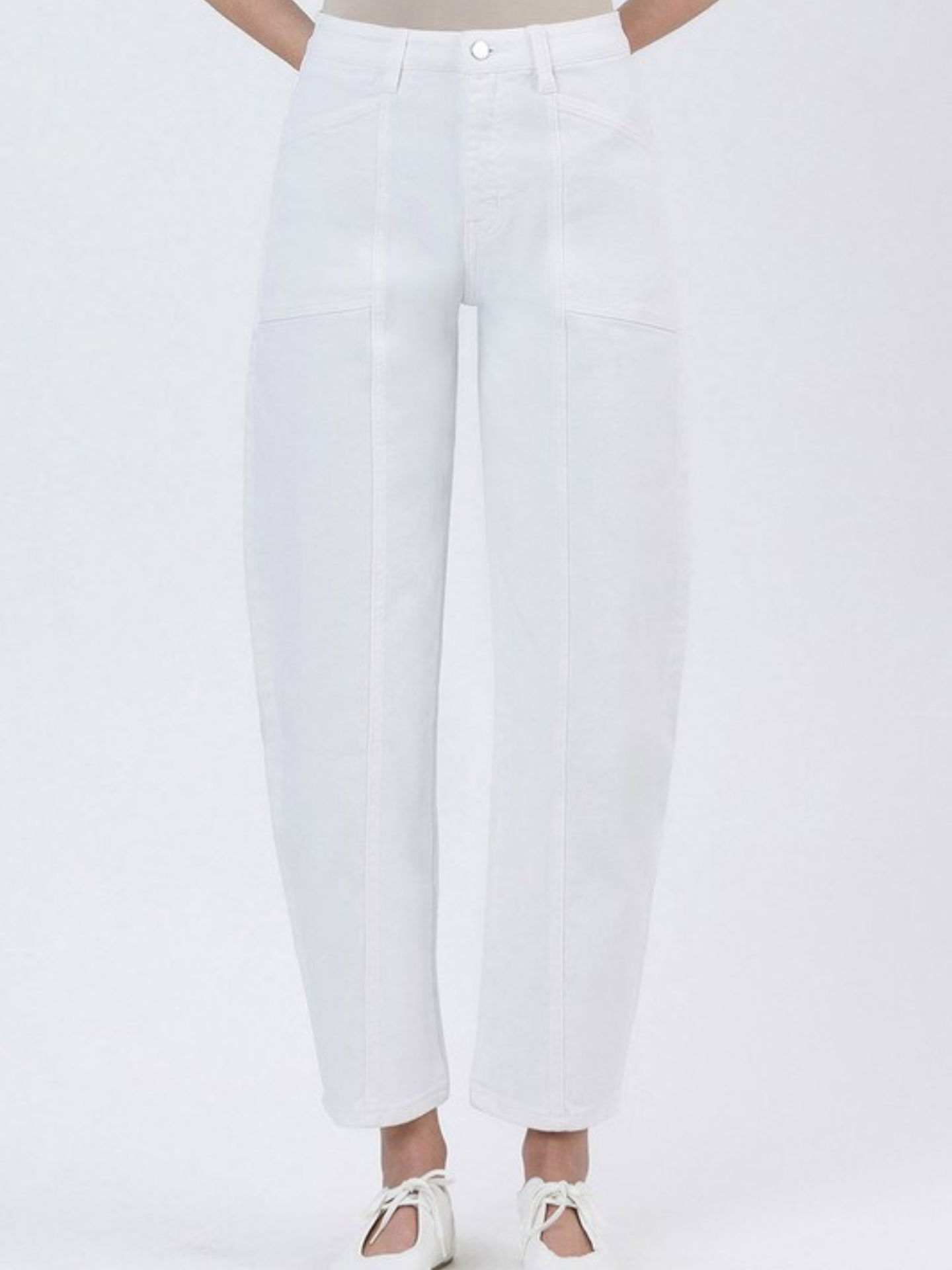 White Barrel Leg Denim - Mimi & Rae