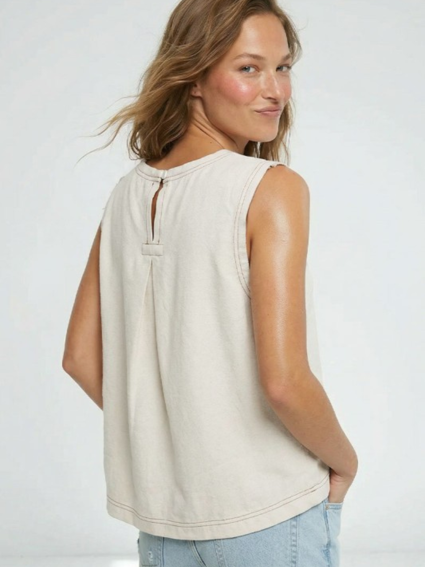 Irene Contrast Stitch Top