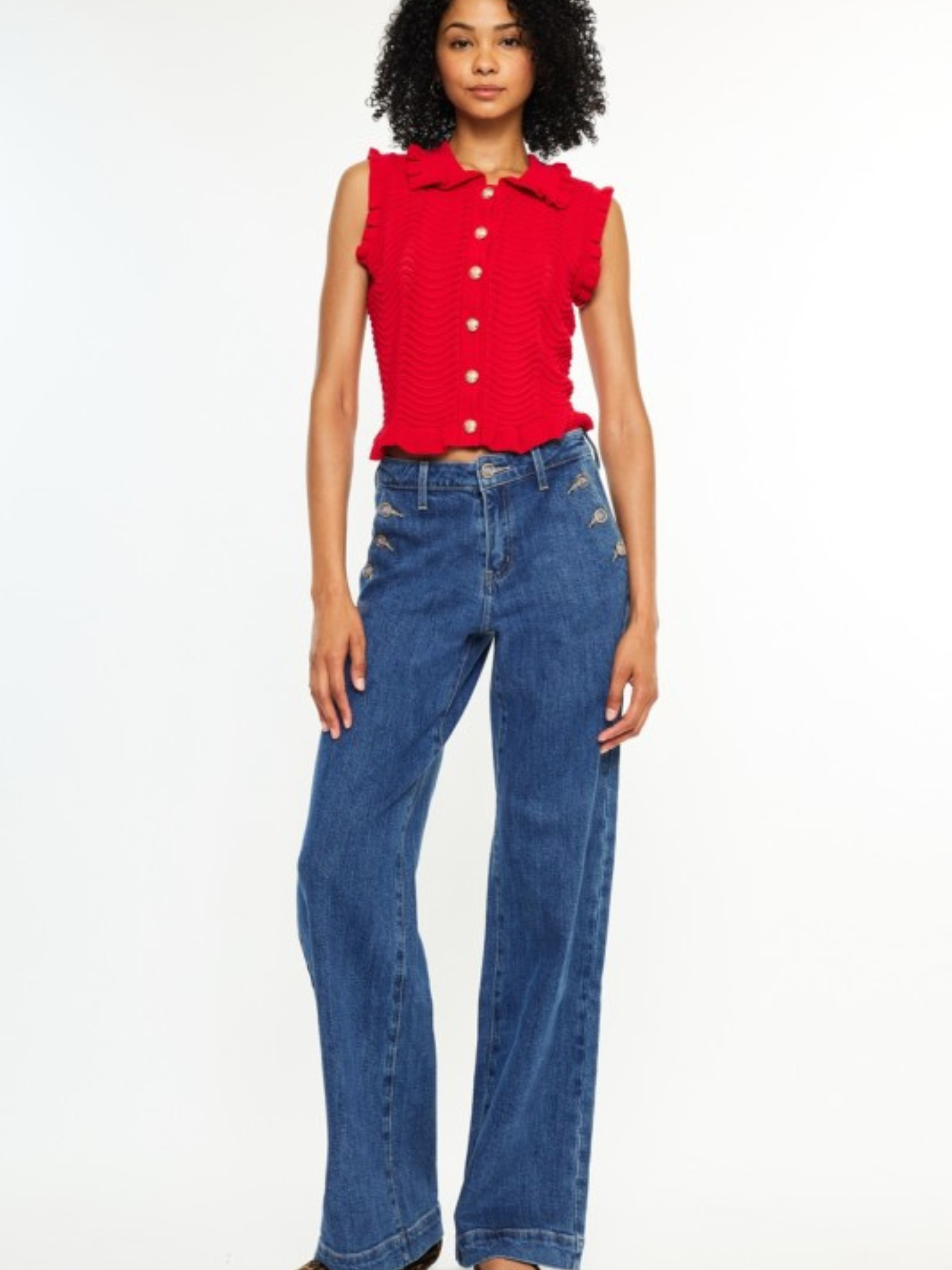 Dark Wash Denim Trousers - Mimi & Rae
