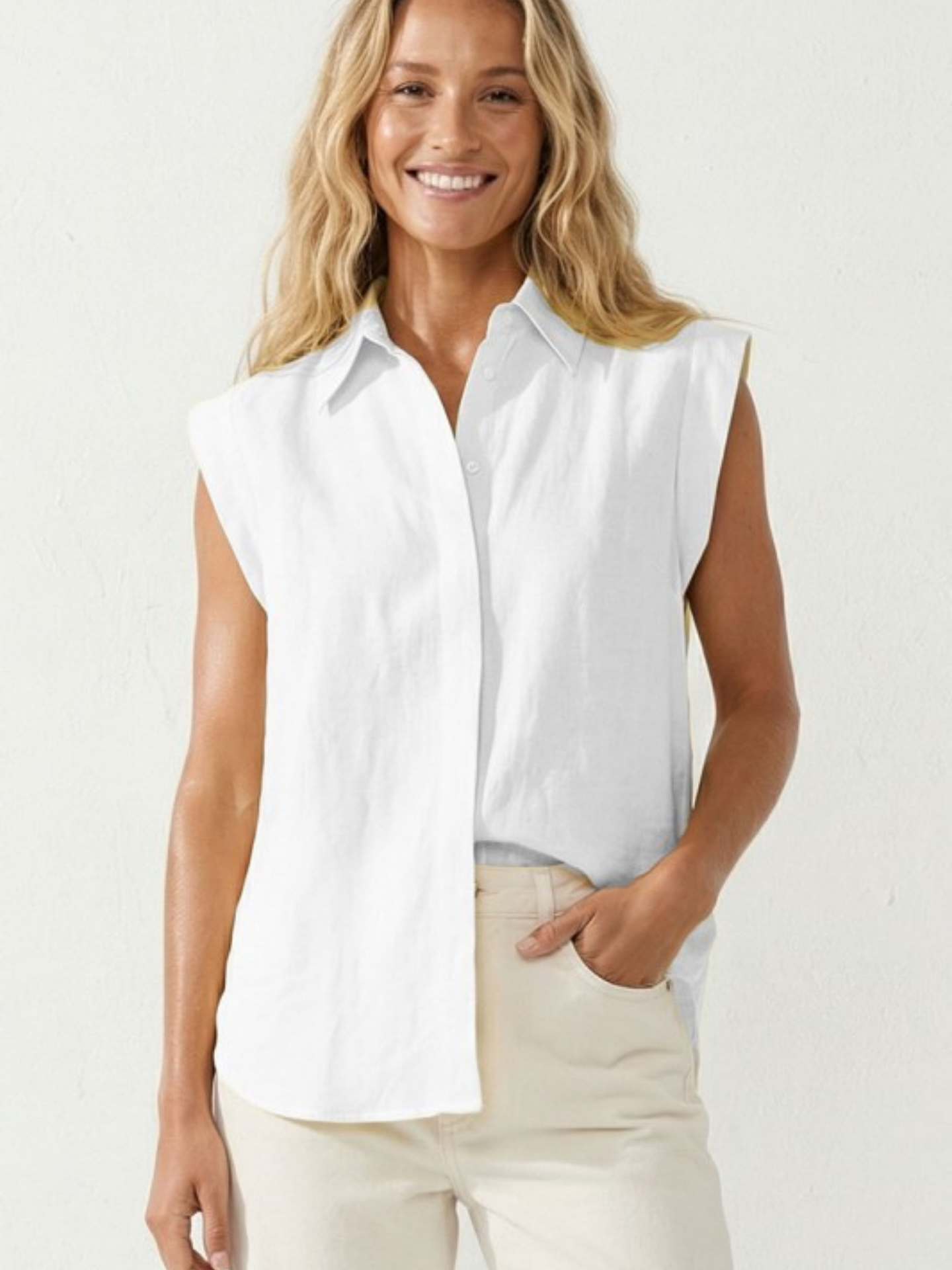 Cap Sleeve Button Up - Mimi & Rae