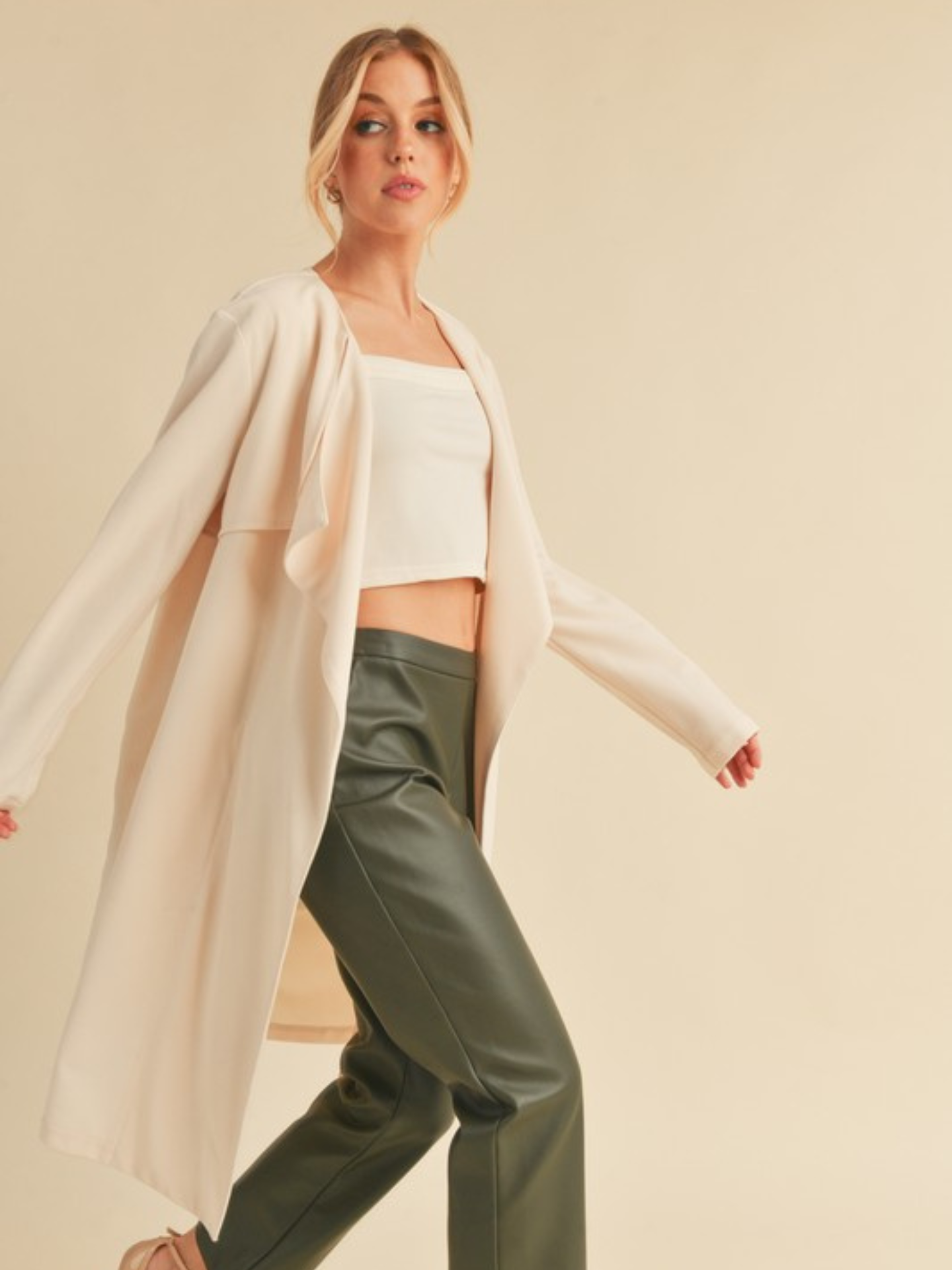 Vegan Leather Crop Flare - Mimi & Rae
