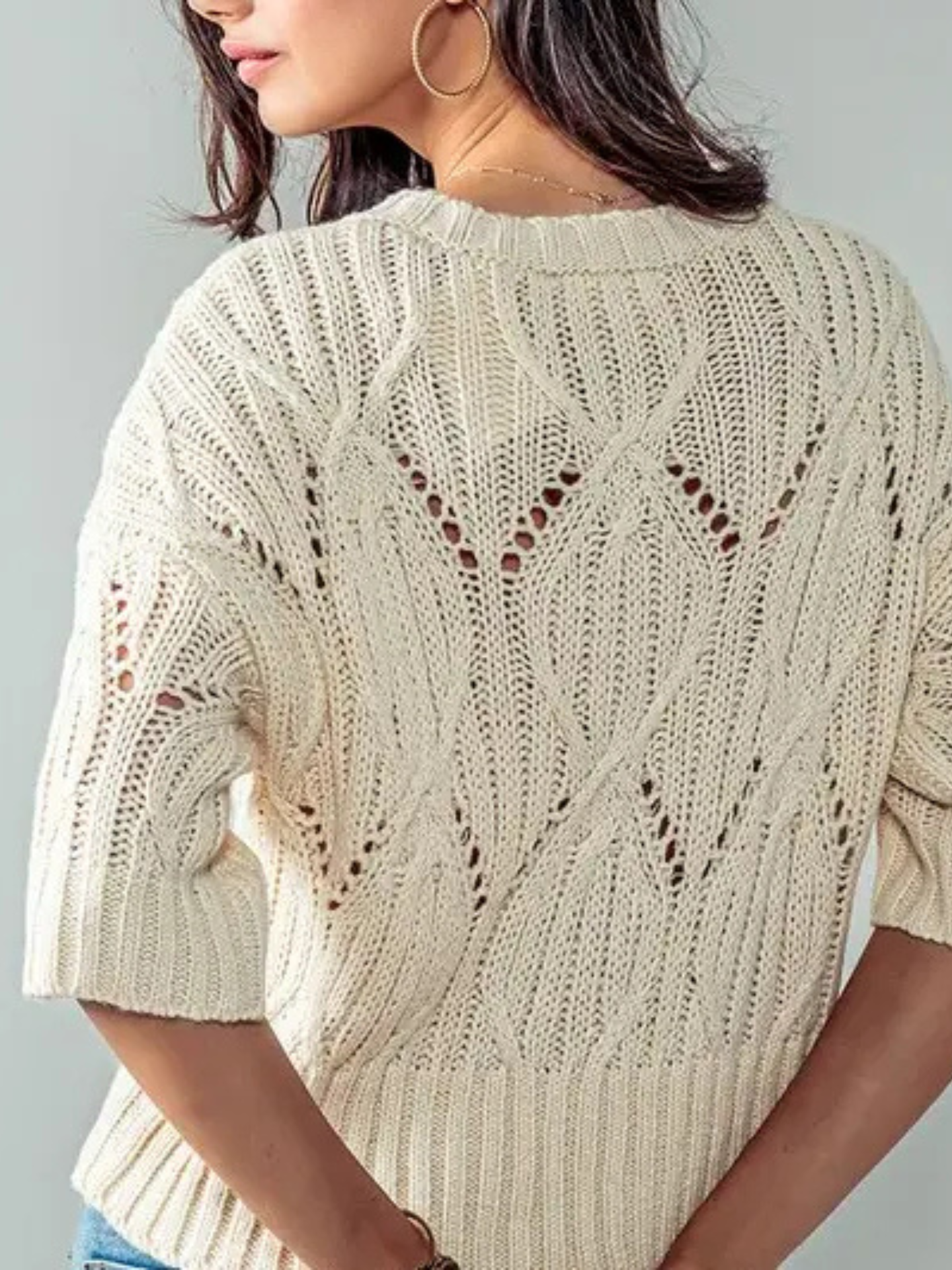 Crochet Crewneck Sweater - Mimi & Rae
