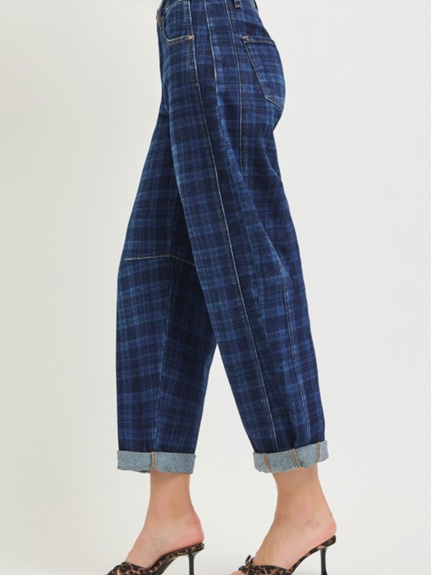 Nova Plaid Barrel Denim