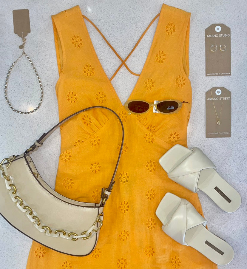 Eyelet Mini Dress