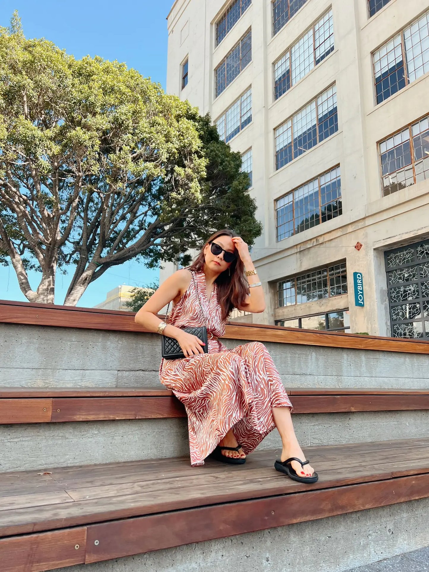 Zebra Print Midi Dress