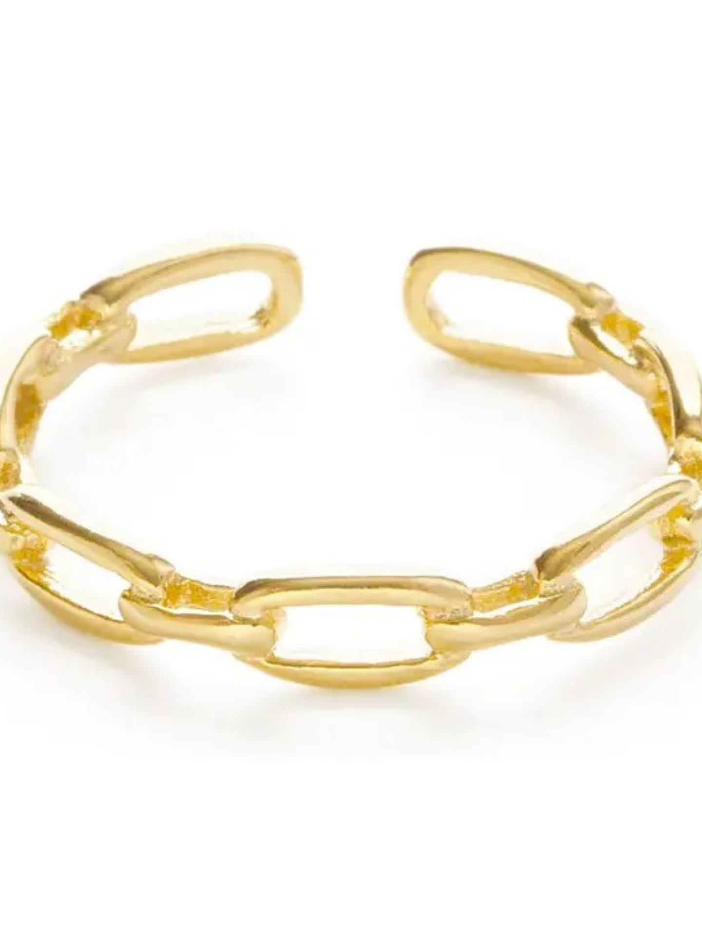 Gold chain ring from Amano Studios, stylish accessory featuring a linked chain design for modern fashion.