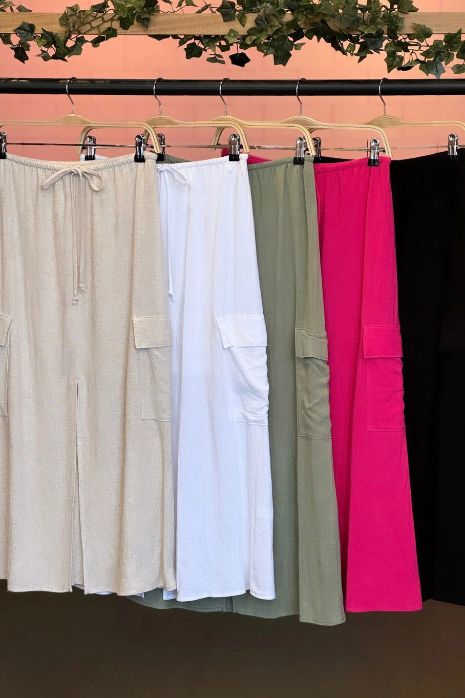 Linen Cargo Skirt