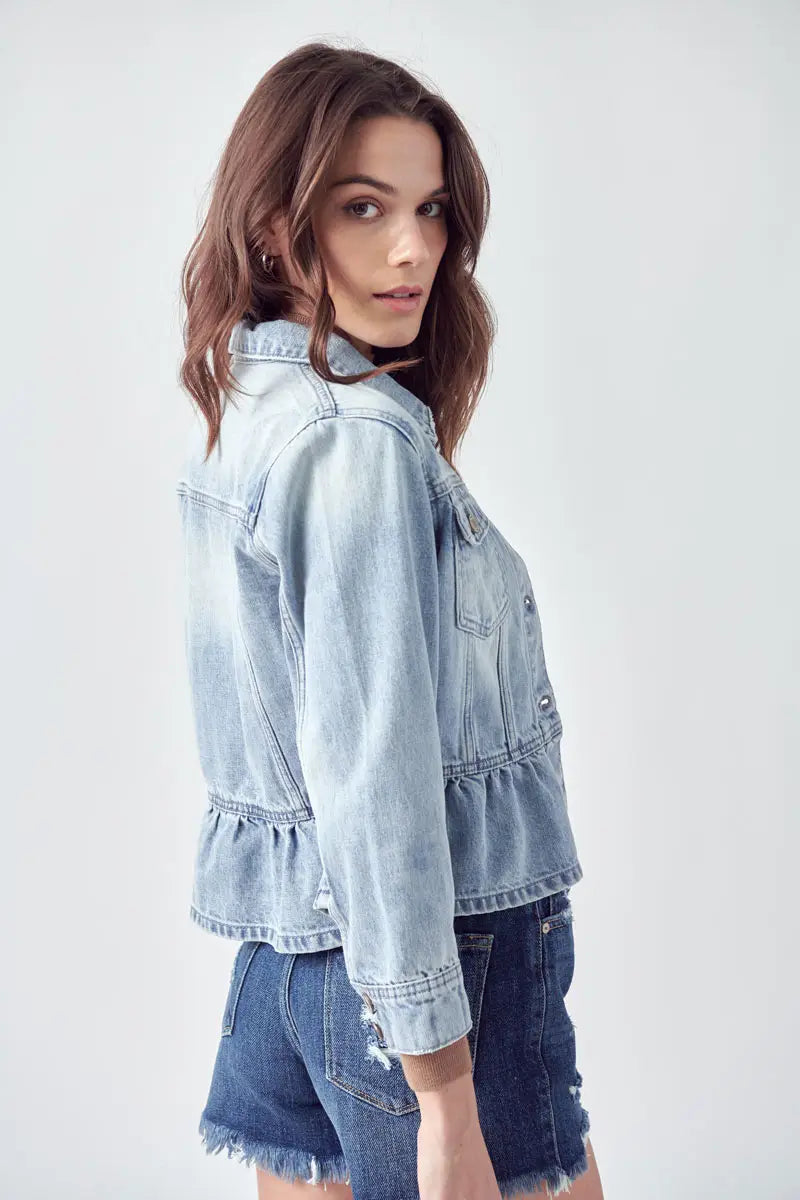 Peplum Denim Jacket