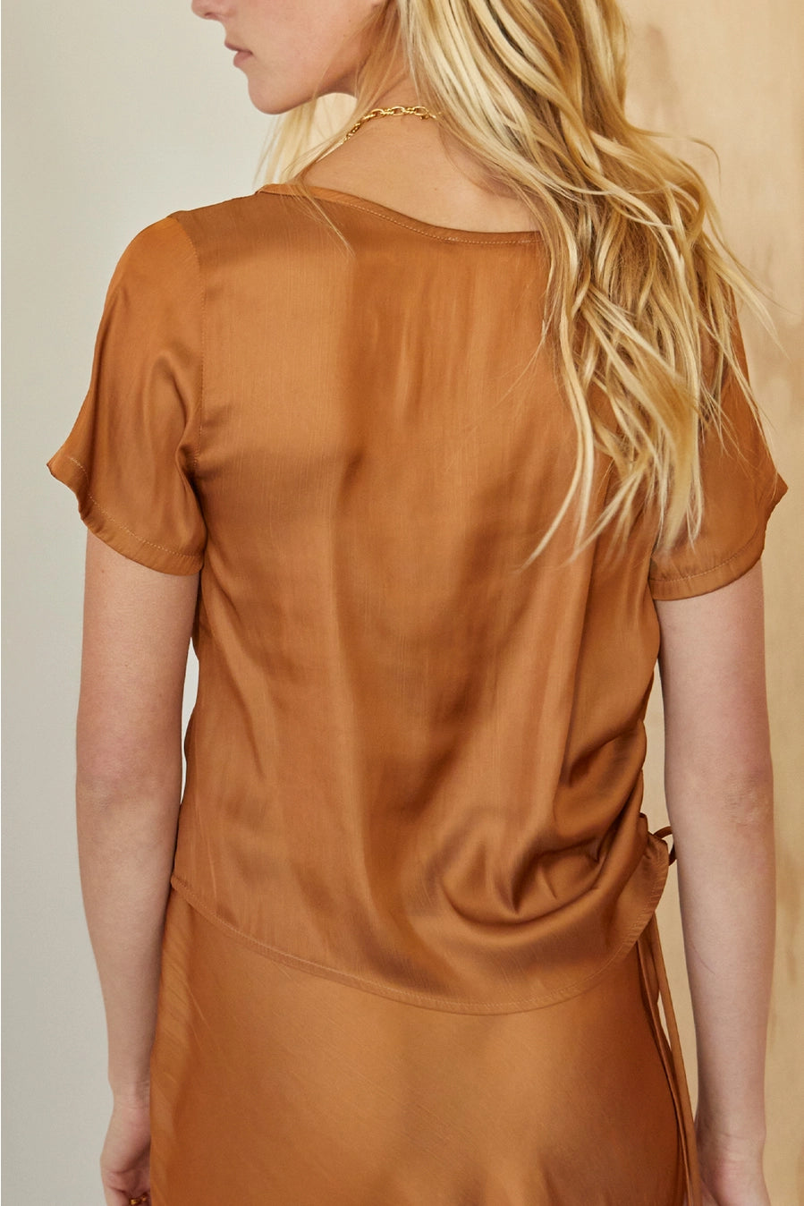 Satin Ruched Tee - Mimi & Rae