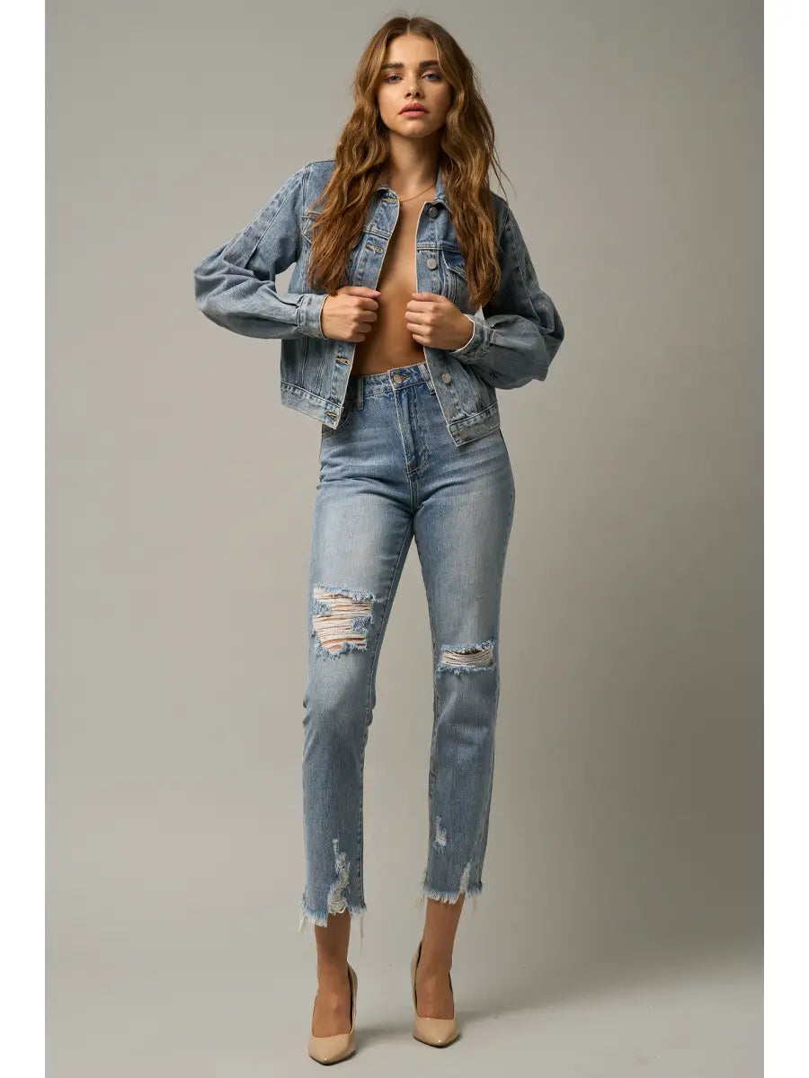 Puff Denim Jacket - Mimi & Rae