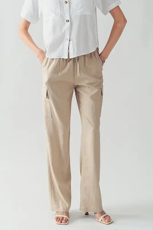 Linen Cargo Trousers